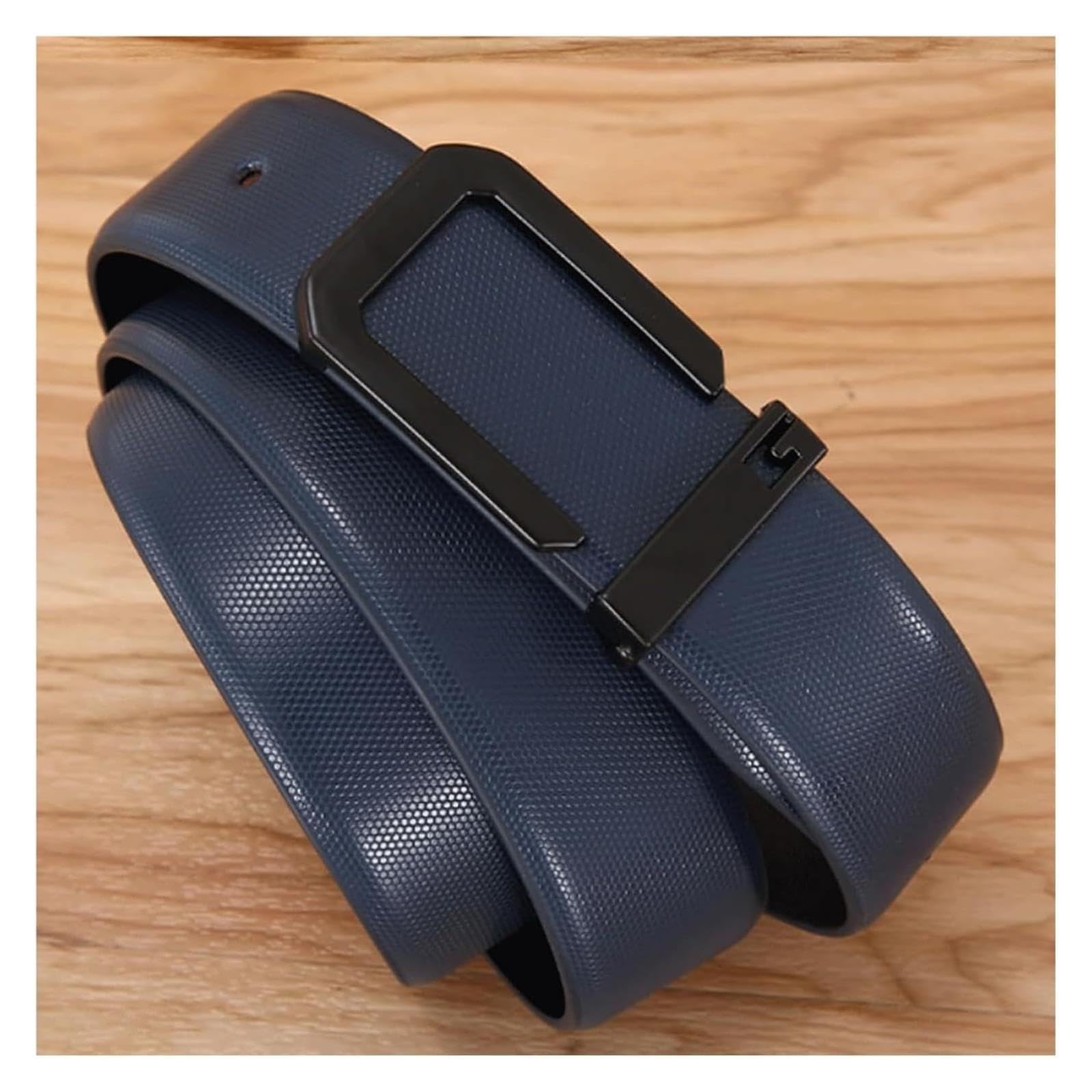 Cinturones para hombre, Cinturones enteros de piel vacuno for hombre Cinturón con hebilla lisa