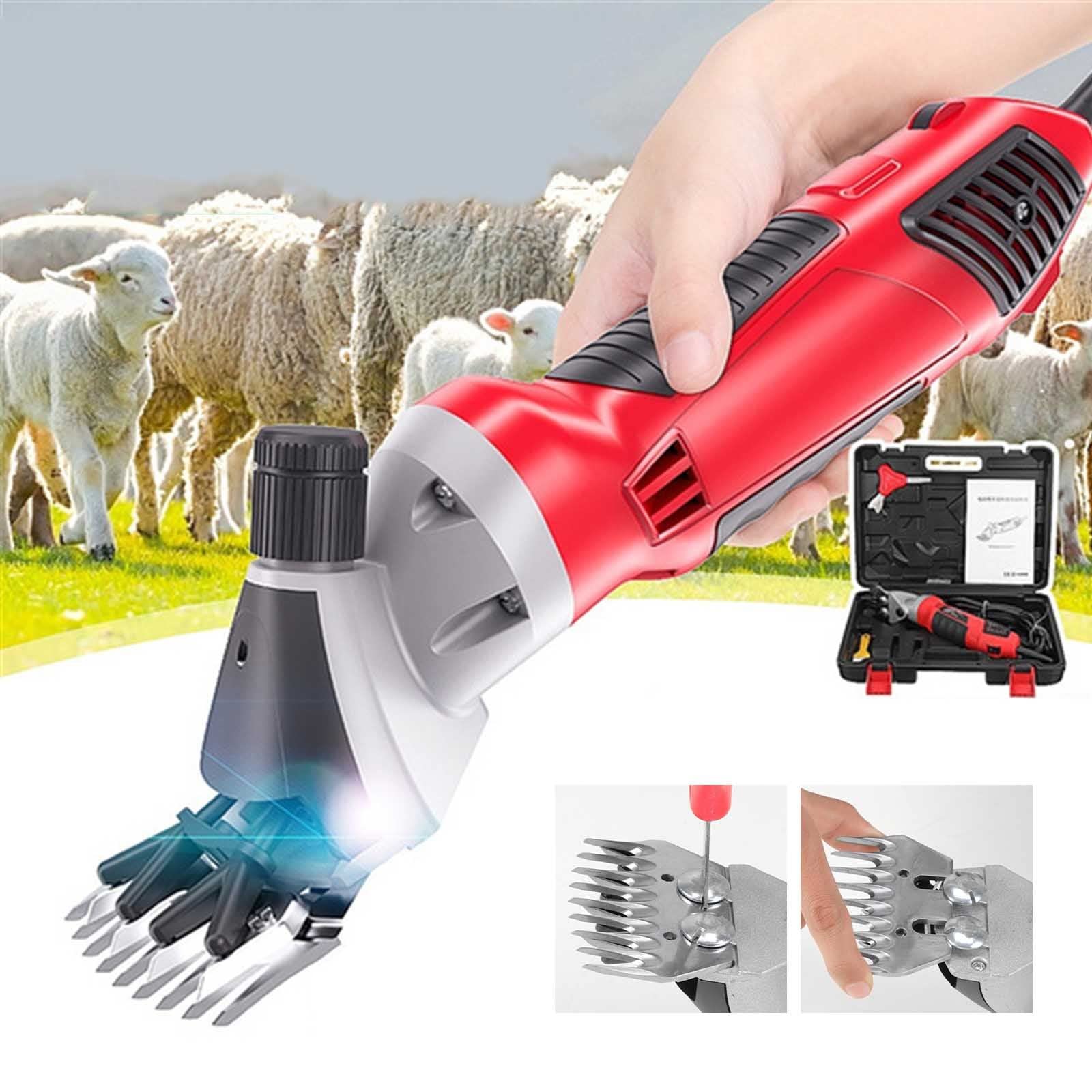 Tosatrice elettrica per pecore da 1000 W, kit per toelettatura bestiame agricolo - 6 marce/2600 giri/min/min, taglierina per lana di capra, cavalli, pecore, rasatura con cavo di alimentazione da 5 m,