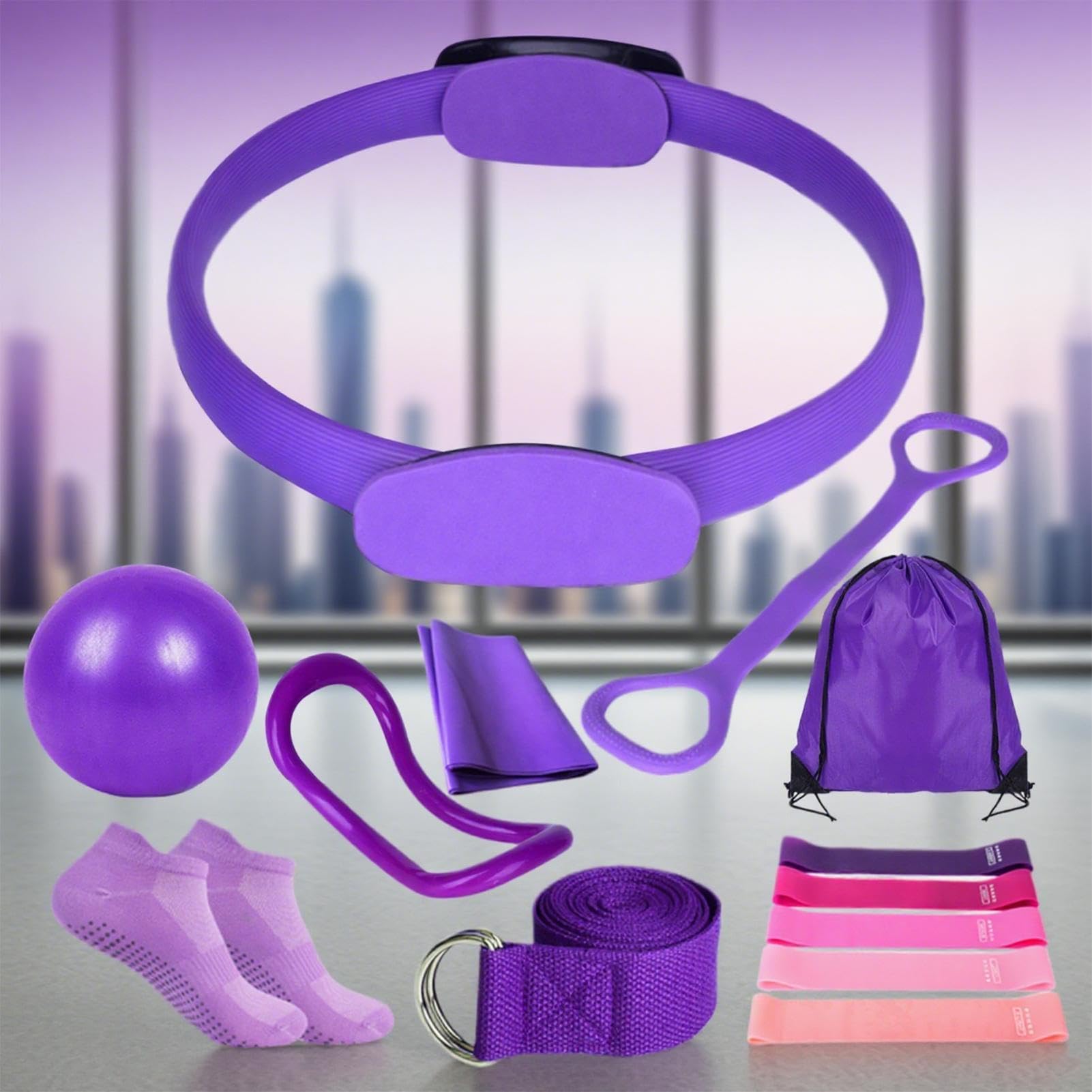 Better Me Kit Pilates Complet 14 Pièces Maison Accessoires Yoga Fitness Femme