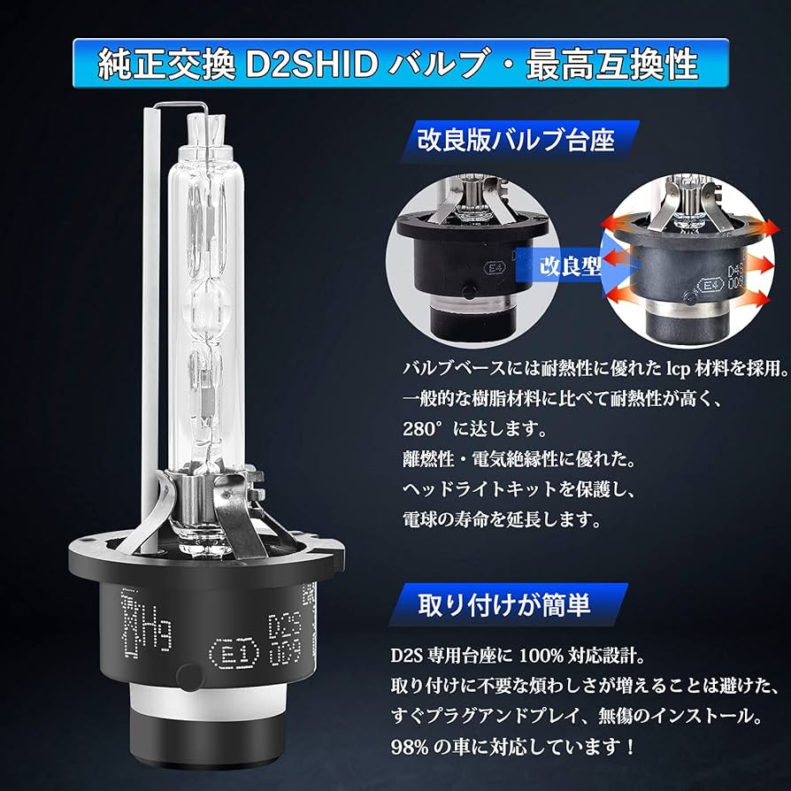Amazon | Briteye 車用ヘッドライト D2S HIDバルブ 8000K 車検