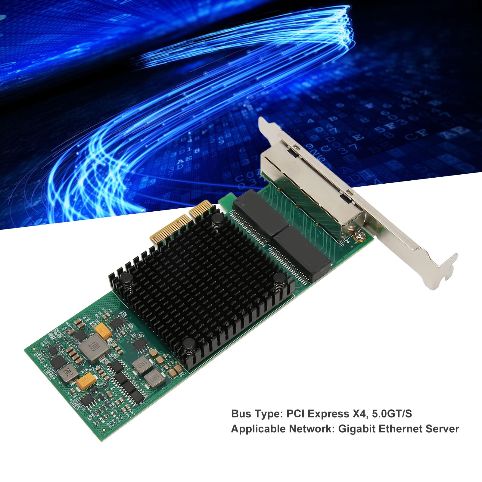 Tarjeta de Red PCIe, Adaptador Gigabit Ethernet de 1000 Mbps con Administración de Energía, Virtualización Flexible, Compatible con //VMware ESXi, Adecuada para Servidores