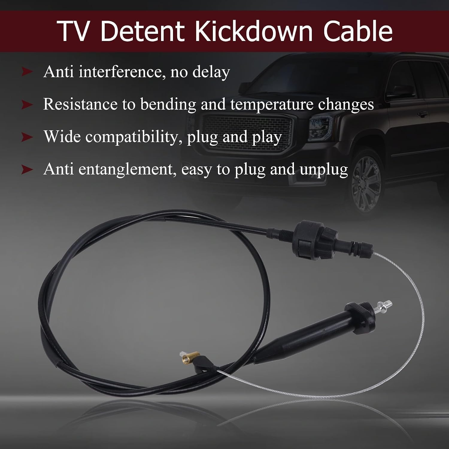 25509824 Transmission TV Detent Kickdown Cable Fit for 1982-1992 700R4 4L60 & 1981-1990 2004R Automatic Transmissions, Replace K65552 T54450A 25519347 25517312