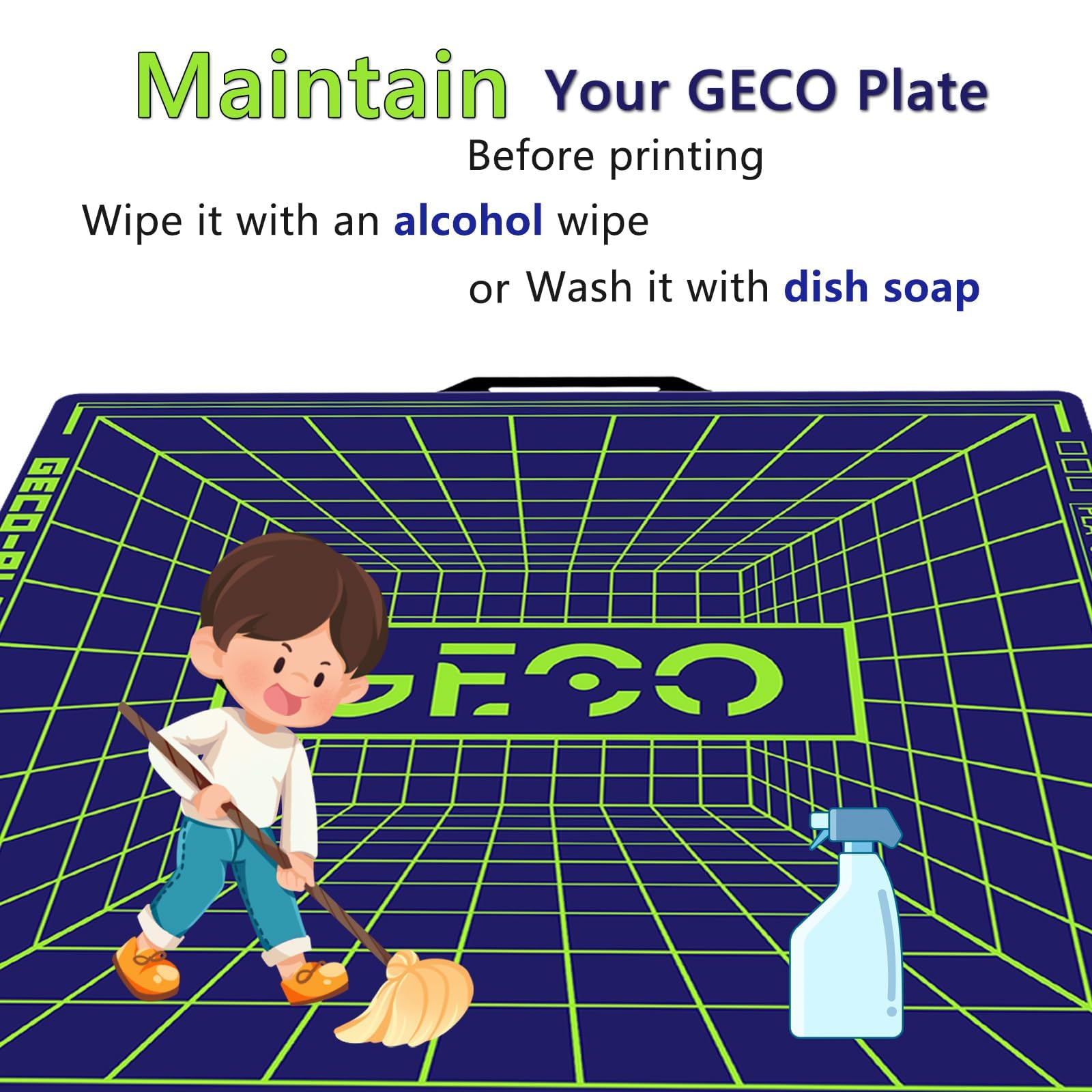 2025 Upgraded supertack build plate GECO Plate PLA Plate (No Heating) Compatible with Bambu-Lab P1P/P1S/P2S/X2D/X1C/X1E/A1 3D Printer 257X257mm Magnetic Spring Steel 0℃ Printing Hot Bed