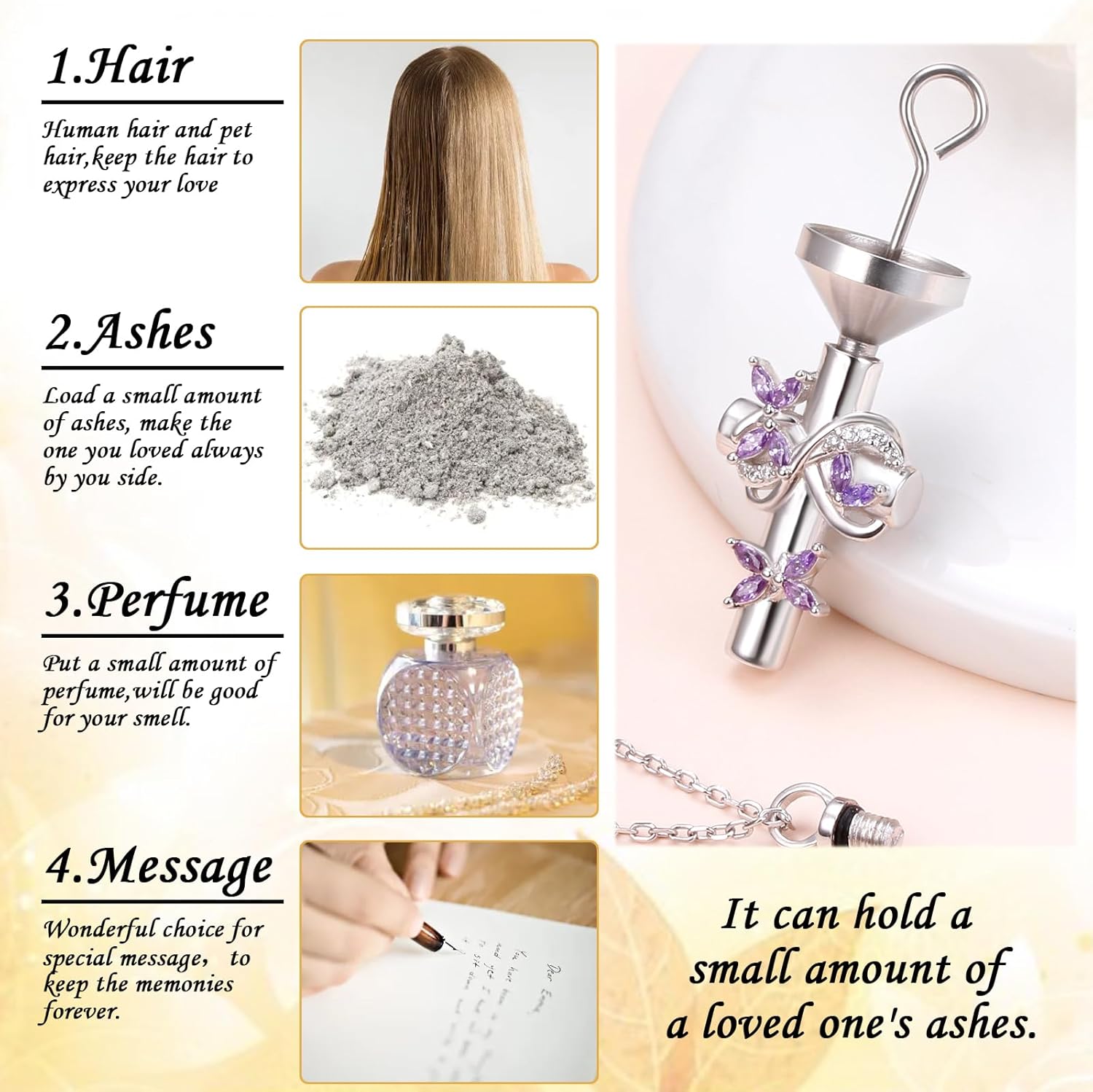 S925 Sterling Silver Butterfly Cremation Jewelry Cross Urn Necklaces for Ashes for Women Memorial Jewelry Ashes Pendant for Human Pet Infinity Ashes Holder Keepsake Necklace for Ashes of Loved Ones - Image 5