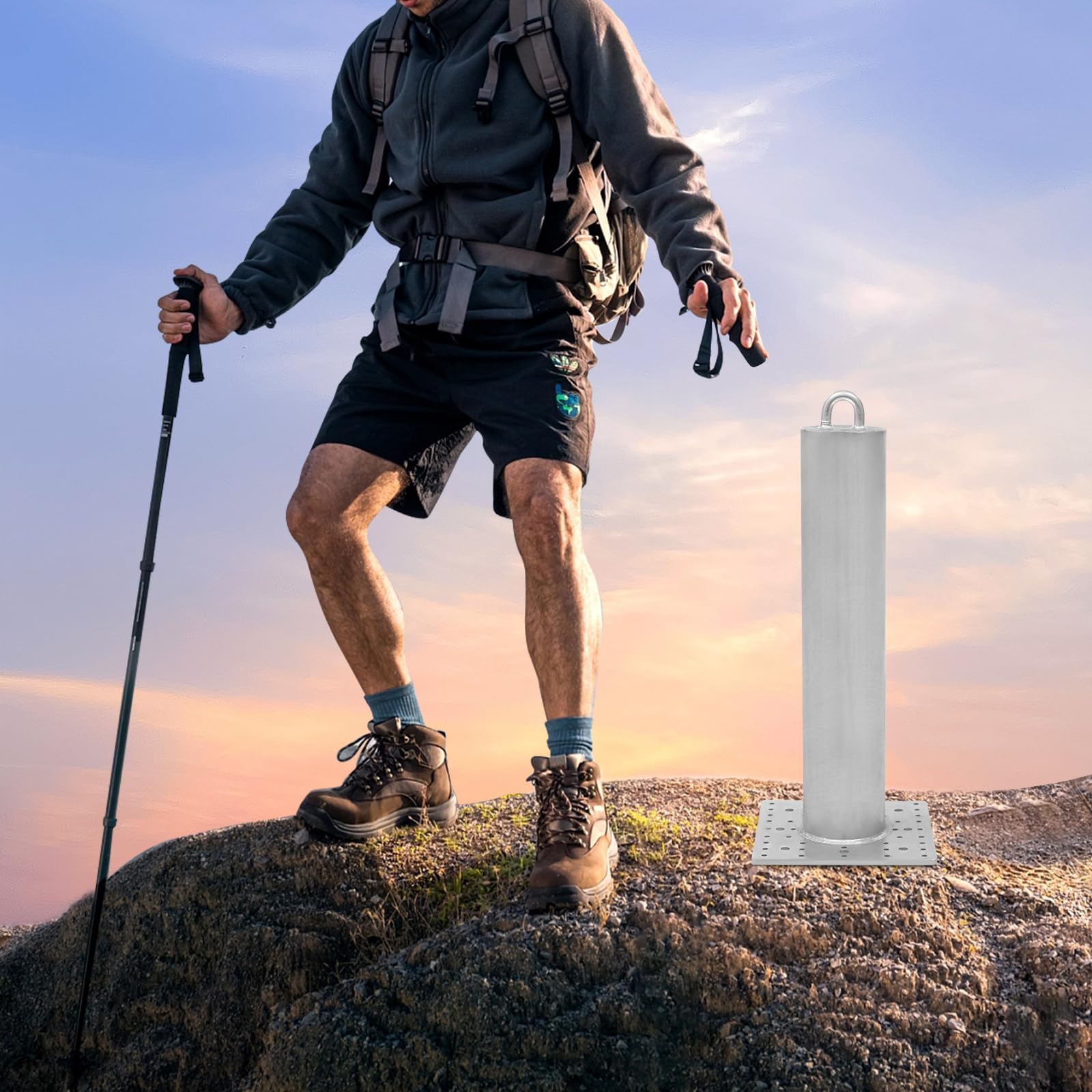 Concrete Anchor, Commercial Standing Roof Anchor Great,Roof Anchor for Fall Protection,Heavy-Duty Steel Roofing Anchor Point for Metal,Wood,Concrete Floor Application (24inch with Screw)