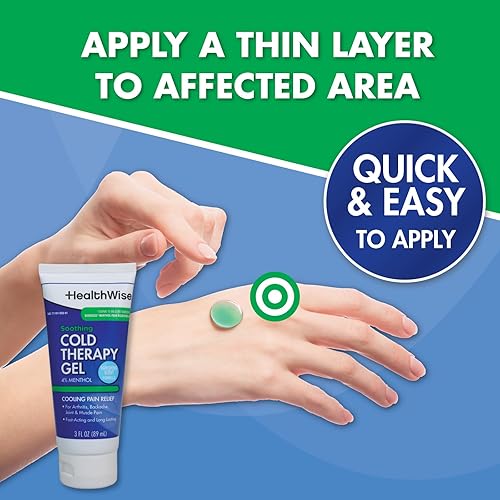 Miniatura 6 de HealthWise Gel calmante para terapia de frío  4% mentol  Aroma de desaparición  3.0 onzas  Alivio del dolor de artritis  Analgésico tópico