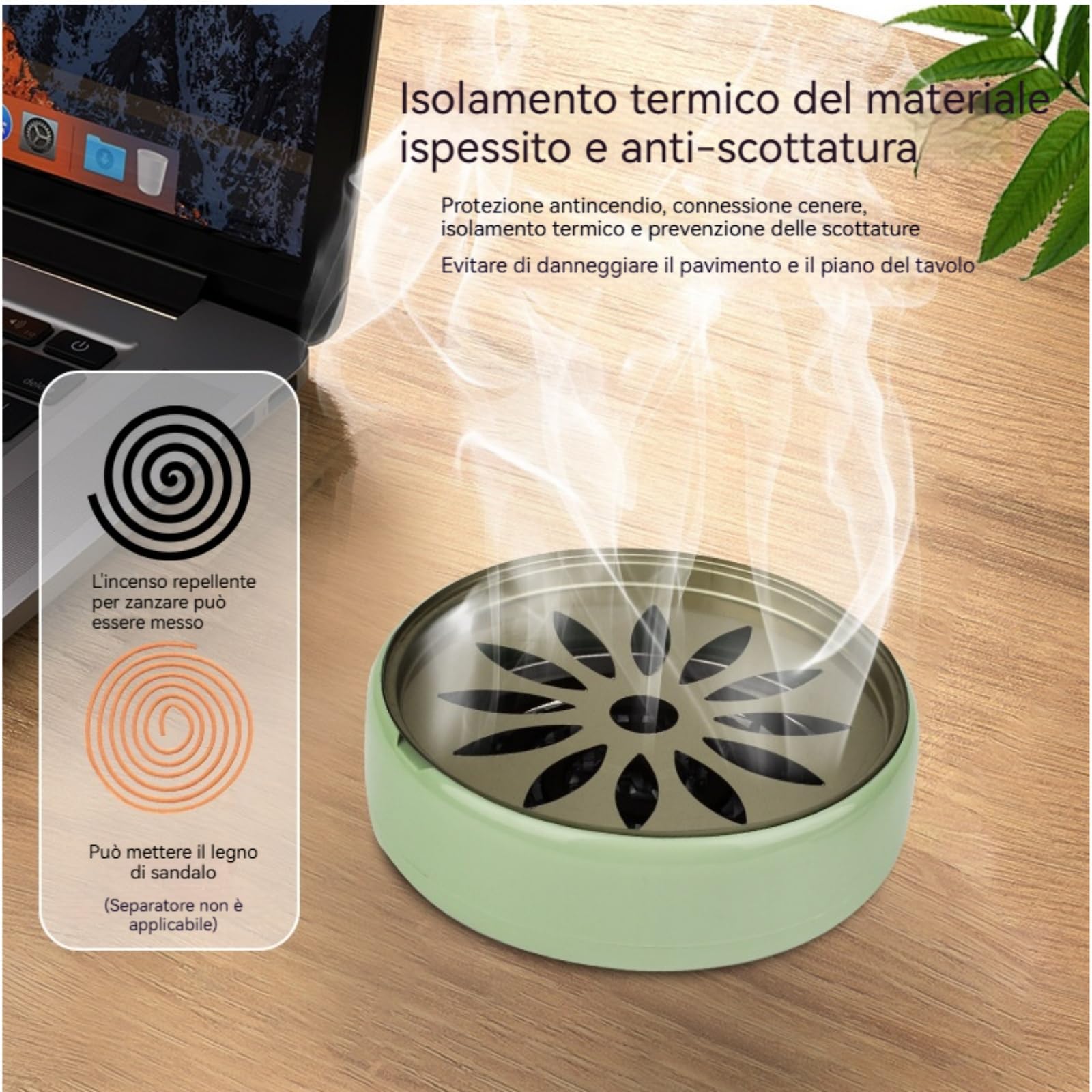 Zampironi zanzare interno,Bruciatore di Incenso, Porta Zampirone da Esterno,Base Termoresistente Con Design Separabile per Interni Esterni Giardino Cortile Casa e Campeggio (3, Bianco)