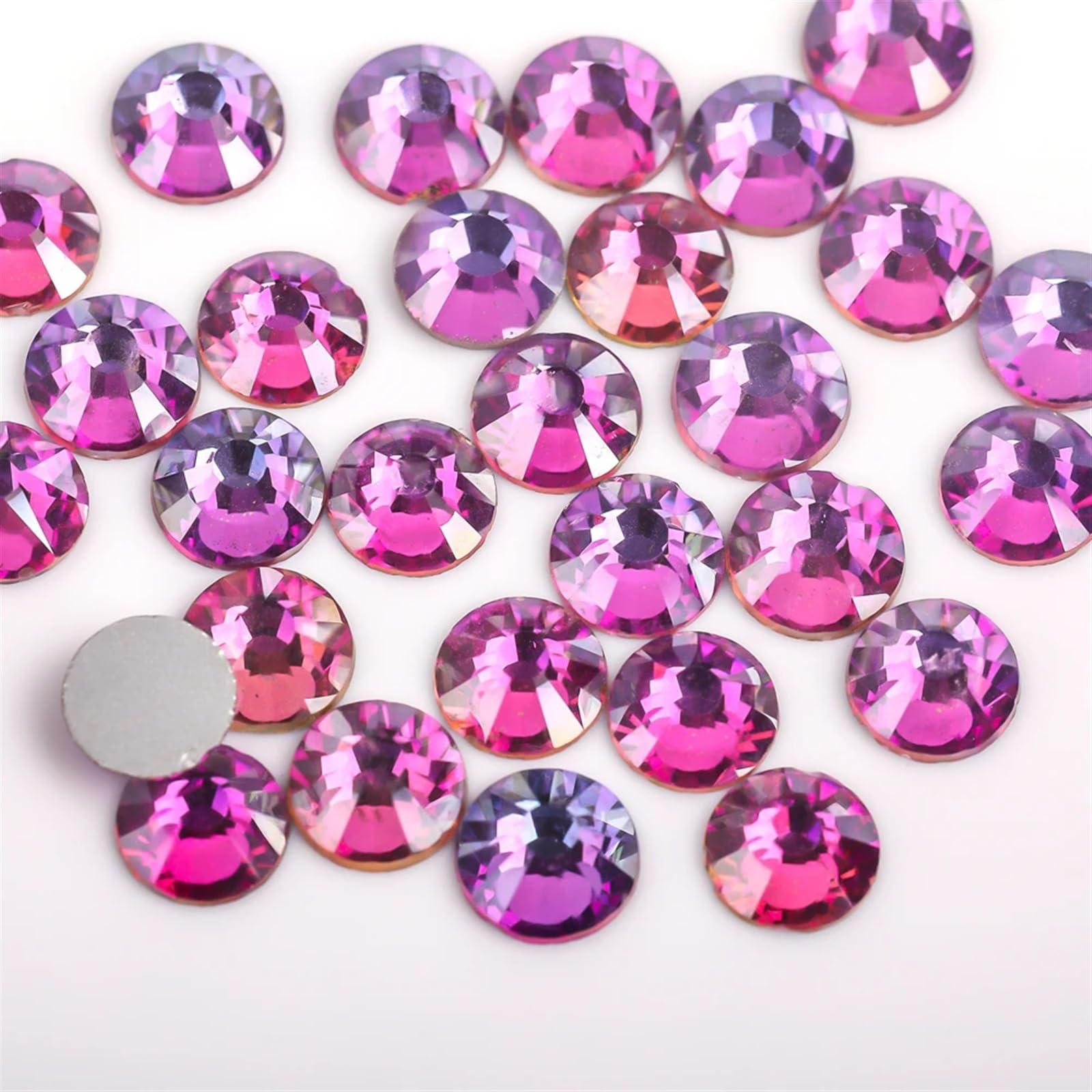 Strass per nail art SS3-SS30, colore rosso scuro chiaro, per nail art (oro rosa arcobaleno, SS16, 1440 pz), viola chiaro, SS34, 288 pezzi