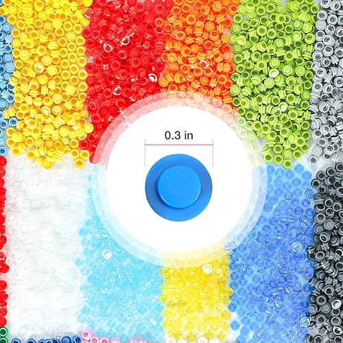 Miniatura 3 de 3600 piezas de ladrillos de píxel, 1 x 1, 18 colores, placas redondas clásicas, bloques de construcción, piezas y piezas, kit de accesorios de