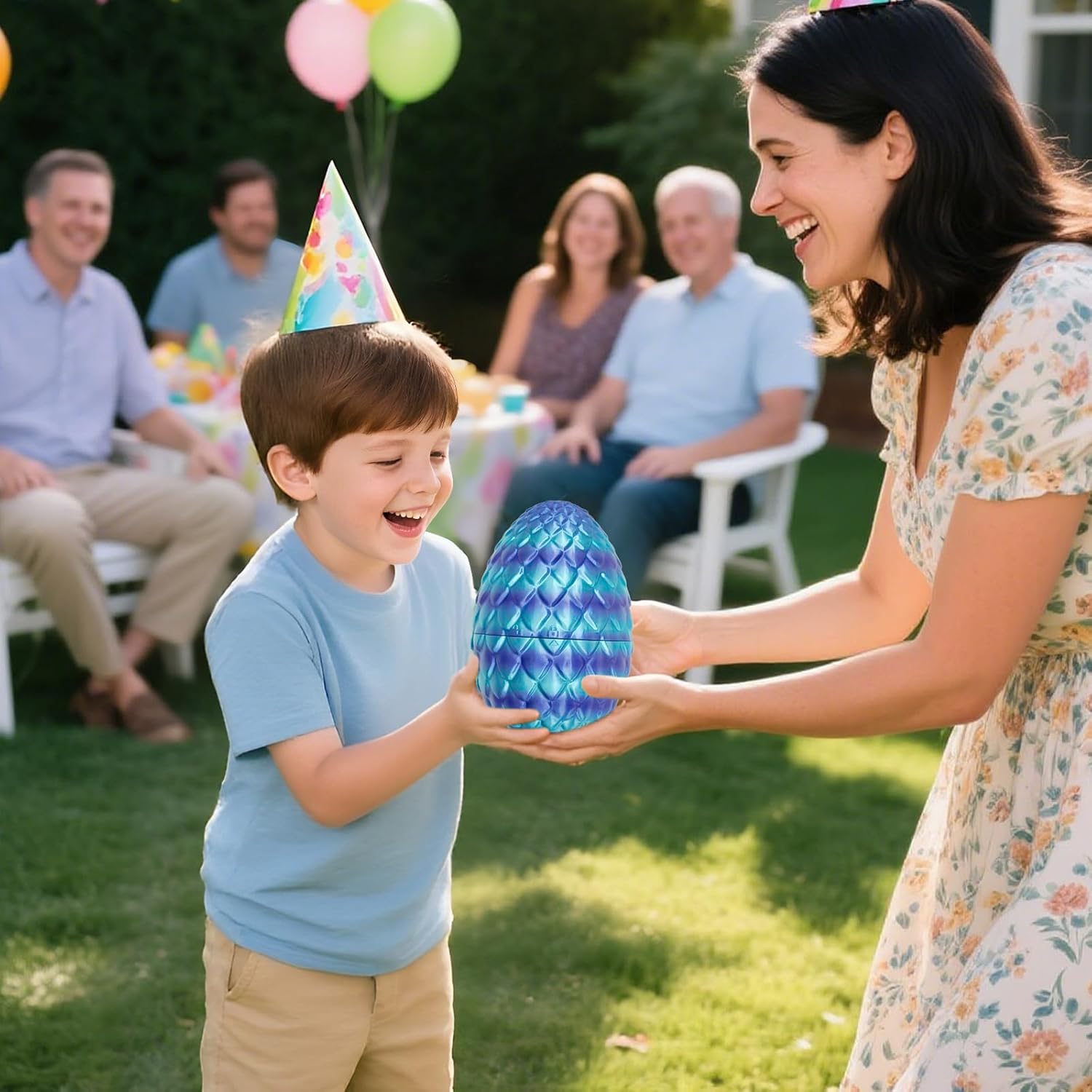 10pcs Mini Flying Dragons in Dragon Egg 3D Printed Collectible Fantasy Toy Gift Set for Kids Boys Girls Teens Birthday Easter Christmas Stocking Party Favor Display(Starlit Blue)