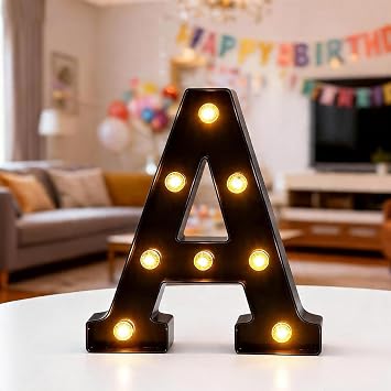 Light Up Letter A, LED Letter A, 8.5inch LED Alphabet Lights, Warm Letters Light for Birthday Christmas Valentine's Day Women Men Table Wall Party Decor