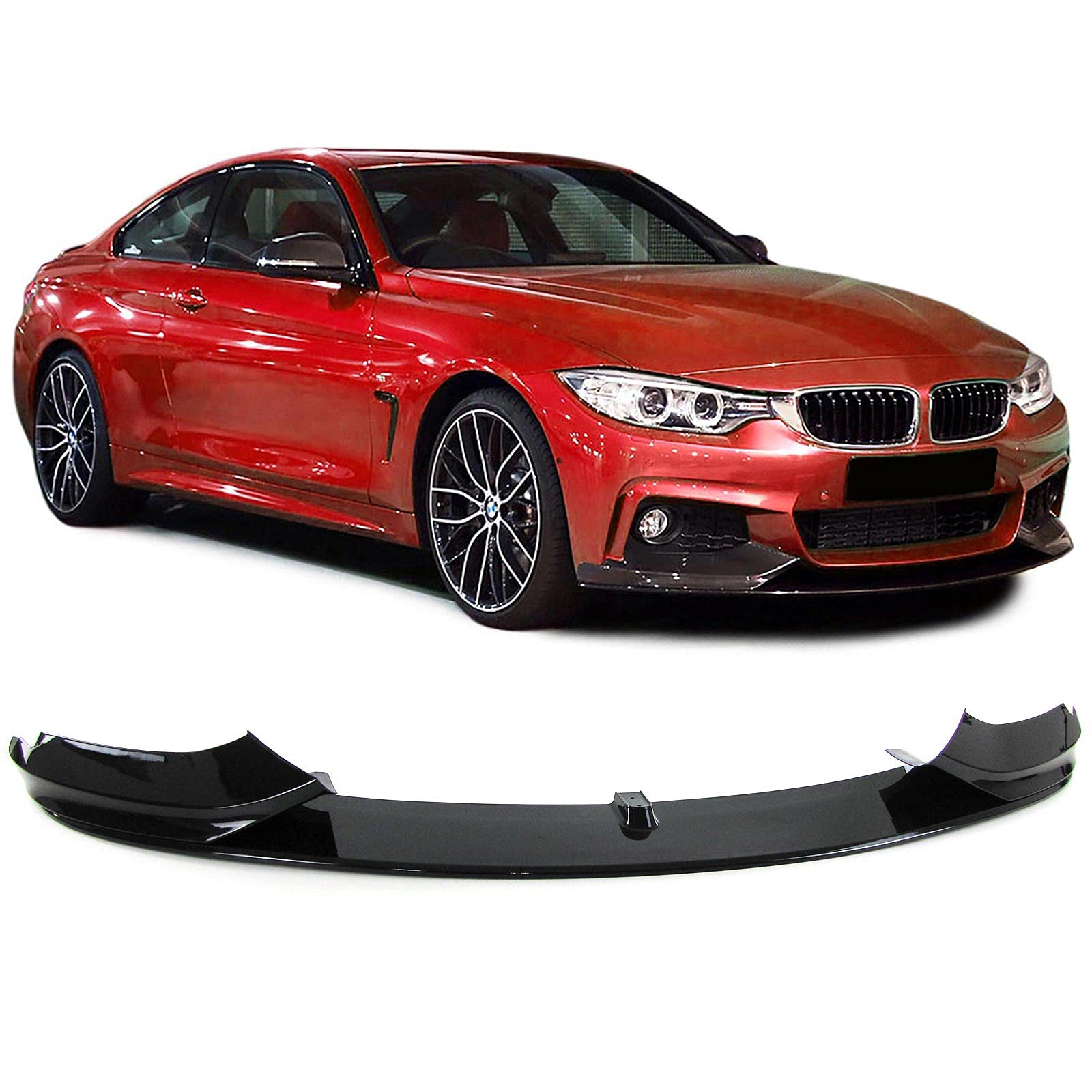 Sport Front Spoiler Lippe Stoßstange Schwarz Glanz passend für BMW 4er F32 Coupe