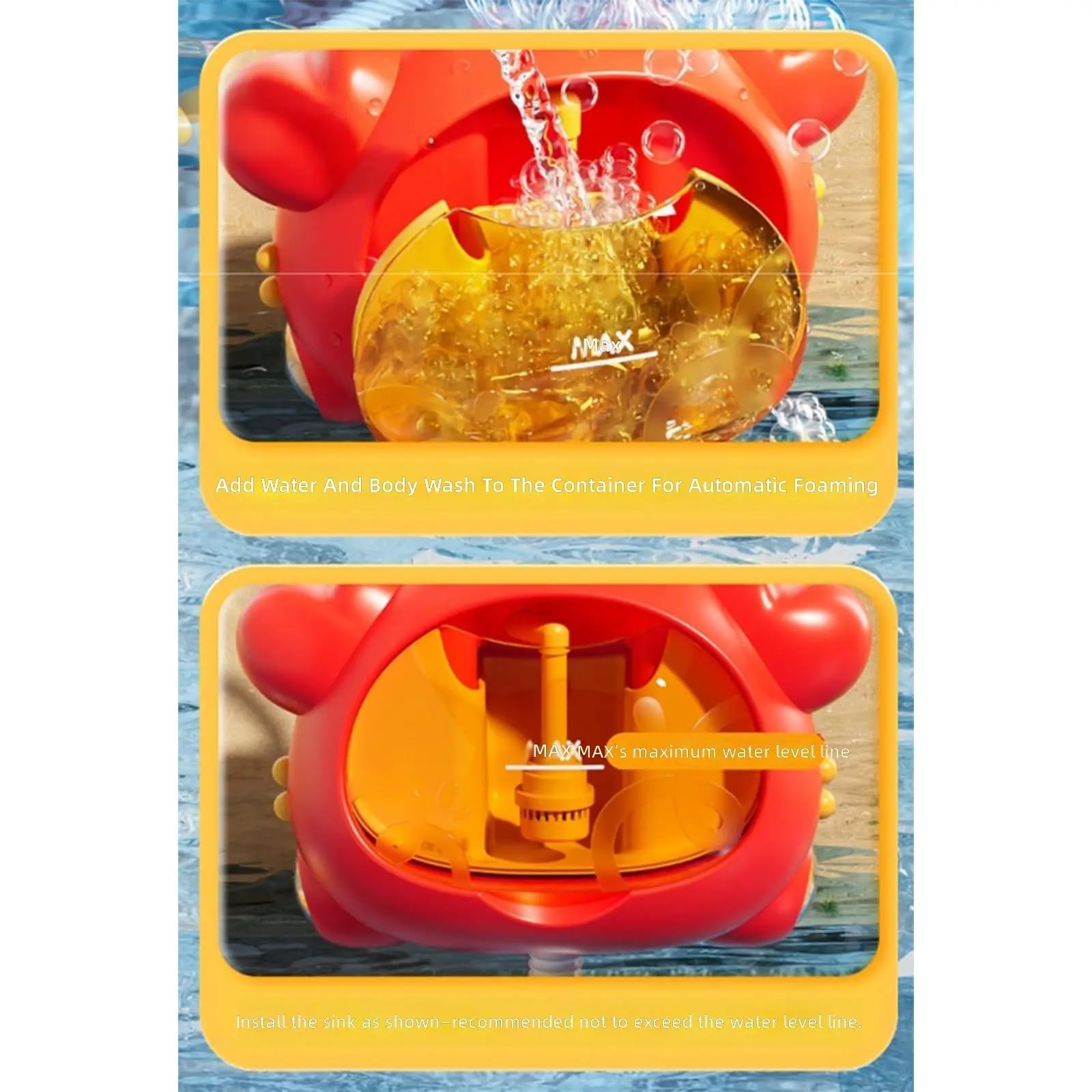 Cartoon Bubble Blower Soffione Doccia Giocattolo con Luce