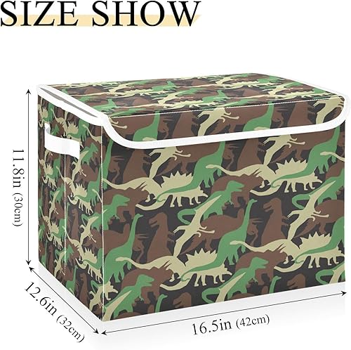Miniatura 3 de Contenedores plegables de almacenamiento de dinosaurios para ropa, contenedores de almacenamiento de tela con asa reforzada, organizadores de