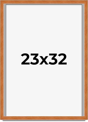 Miniatura 30 de Marco marrón de 18 x 24 pulgadas, marco de madera maciza de nuez de miel, ancho de moldeo de 0.875 pulgadas, profundidad de rabo de 0.875 pulgadas