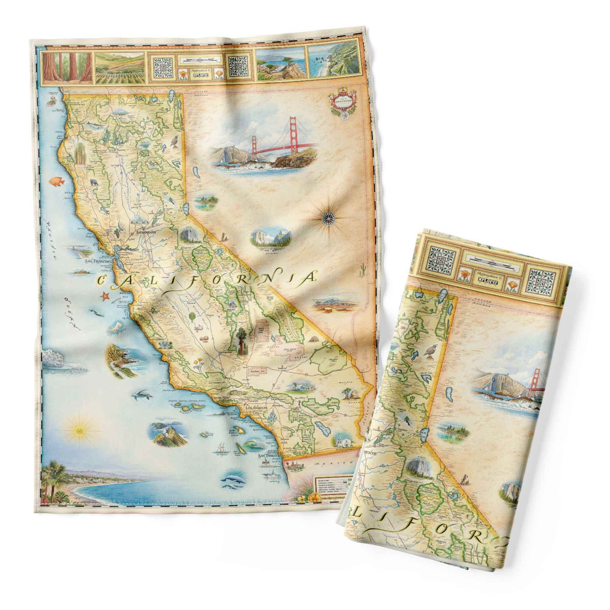 Paño de cocina decorativo de California, paño de algodón de alta calidad de 45,7 x 61 cm