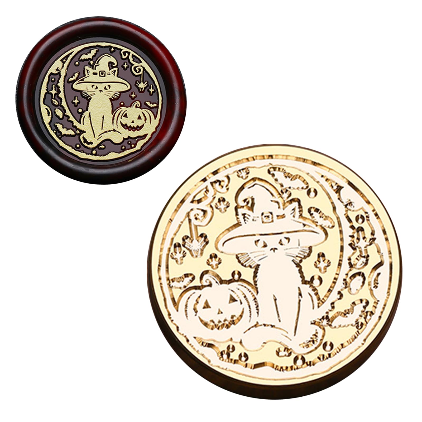 oringnat Halloween Series Waxed Seal Stamp Witch Sealing Waxed Stamp for Invitation Envelopes Cards Scrapbooking