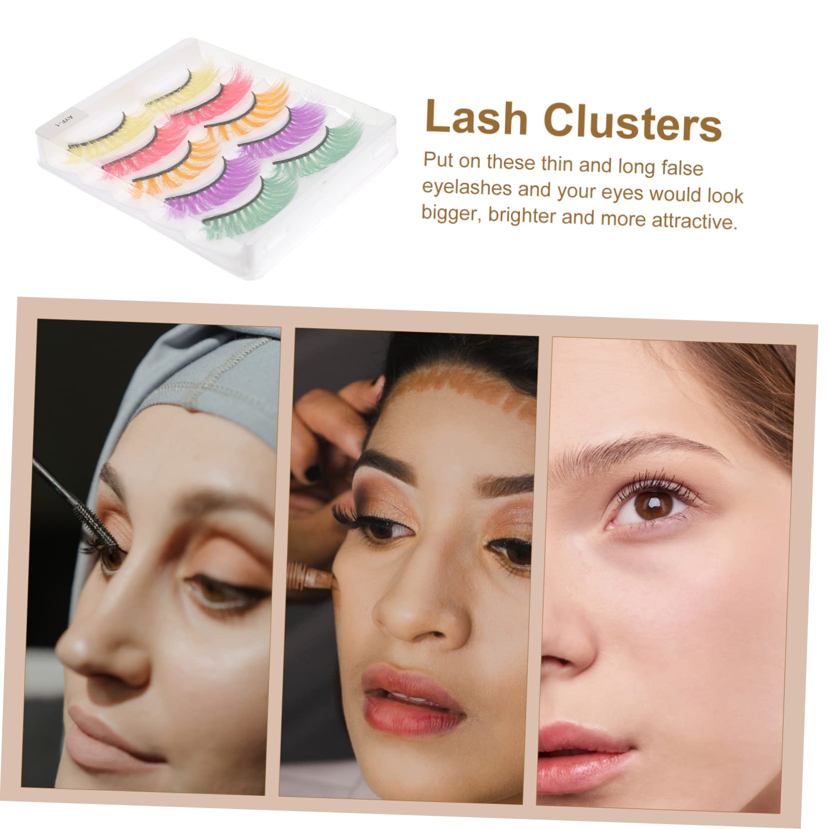 Beavorty 25pares Pestañas Postizas Coloridas De Maquillaje Natural De Extensiones Reutilizables Para Mujer Ligeras y Cómodas