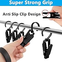 Vista 4 de VinBee 20 ganchos de lavandería con clips de plástico superfuerte para el hogar, viajes, ganchos giratorios para colgar en el armario, abrazaderas