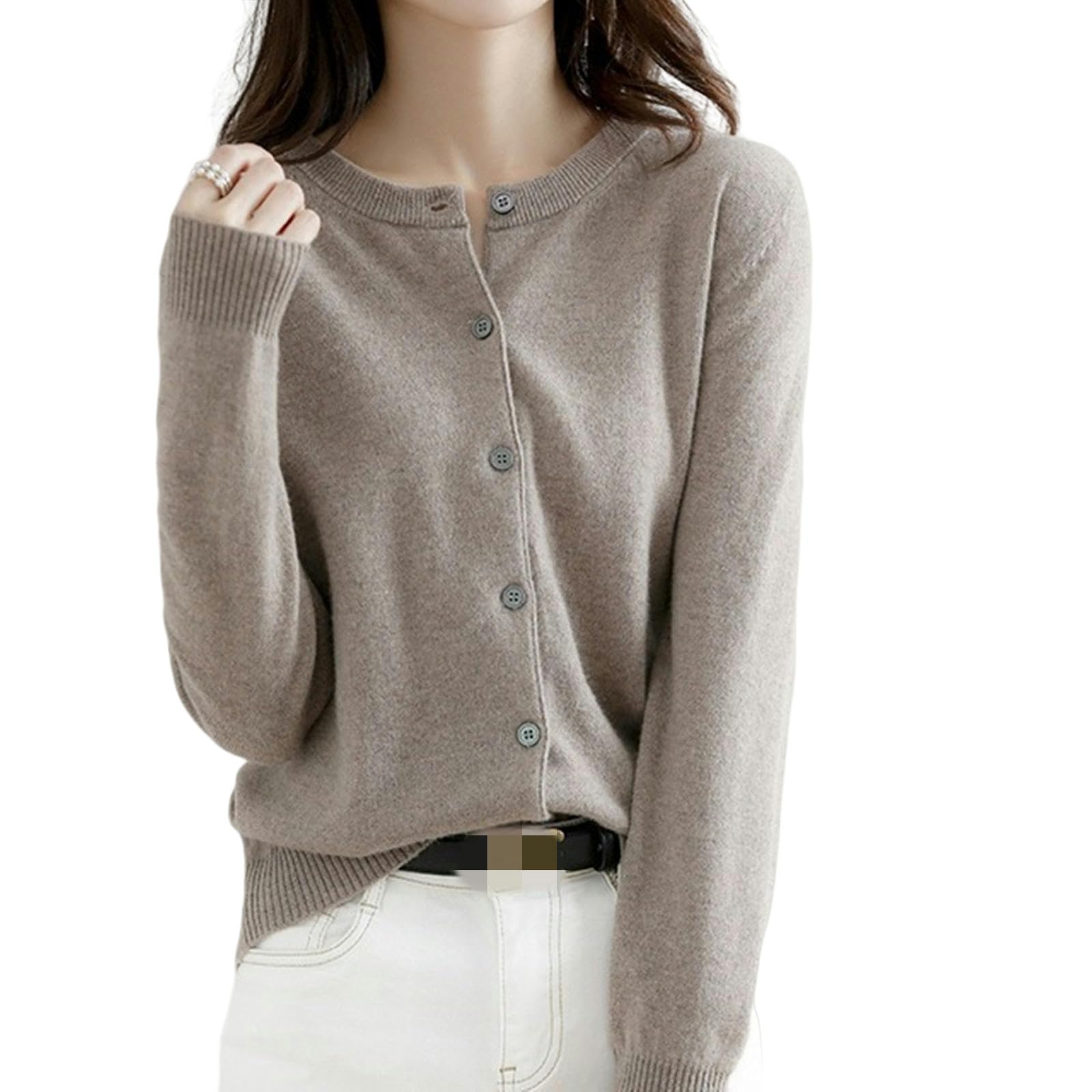 NOGRAX Cardigan Estivo Donna Cardigan da Donna Maglione O-Collo Cardigan Lavorato A Maglia Autunnale Maglioni