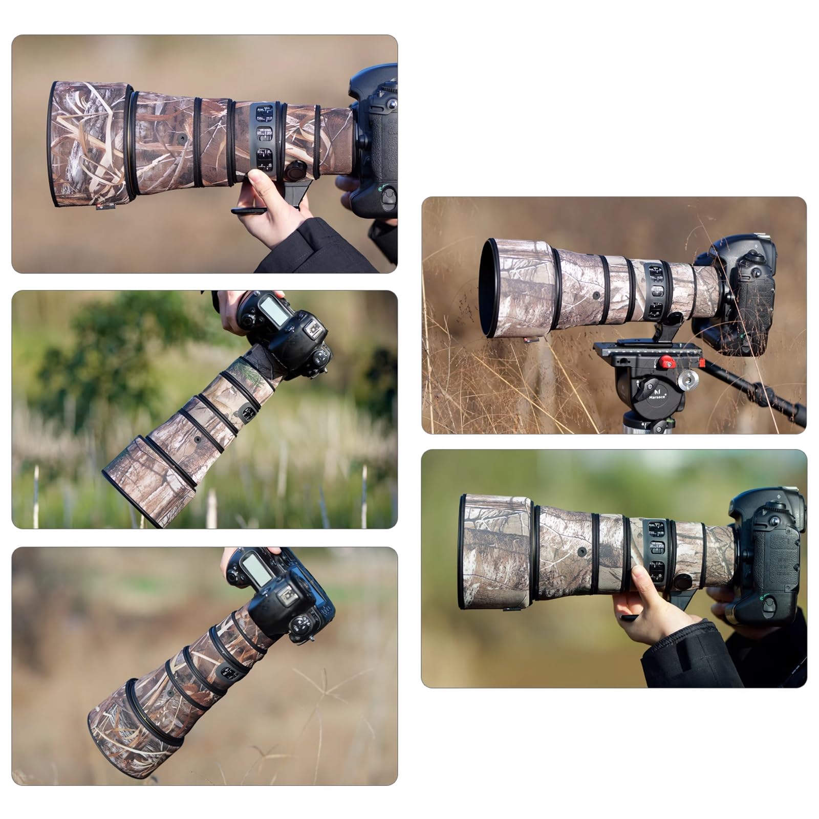 Osłona obiektywu do Nikon AF-S 500 mm F/5.6 E VR pokrowiec ochronny na obiektyw aparatu kamuflażowego (kolor: kamuflaż MC - wodoodporny) osłona przeciwdeszczowa