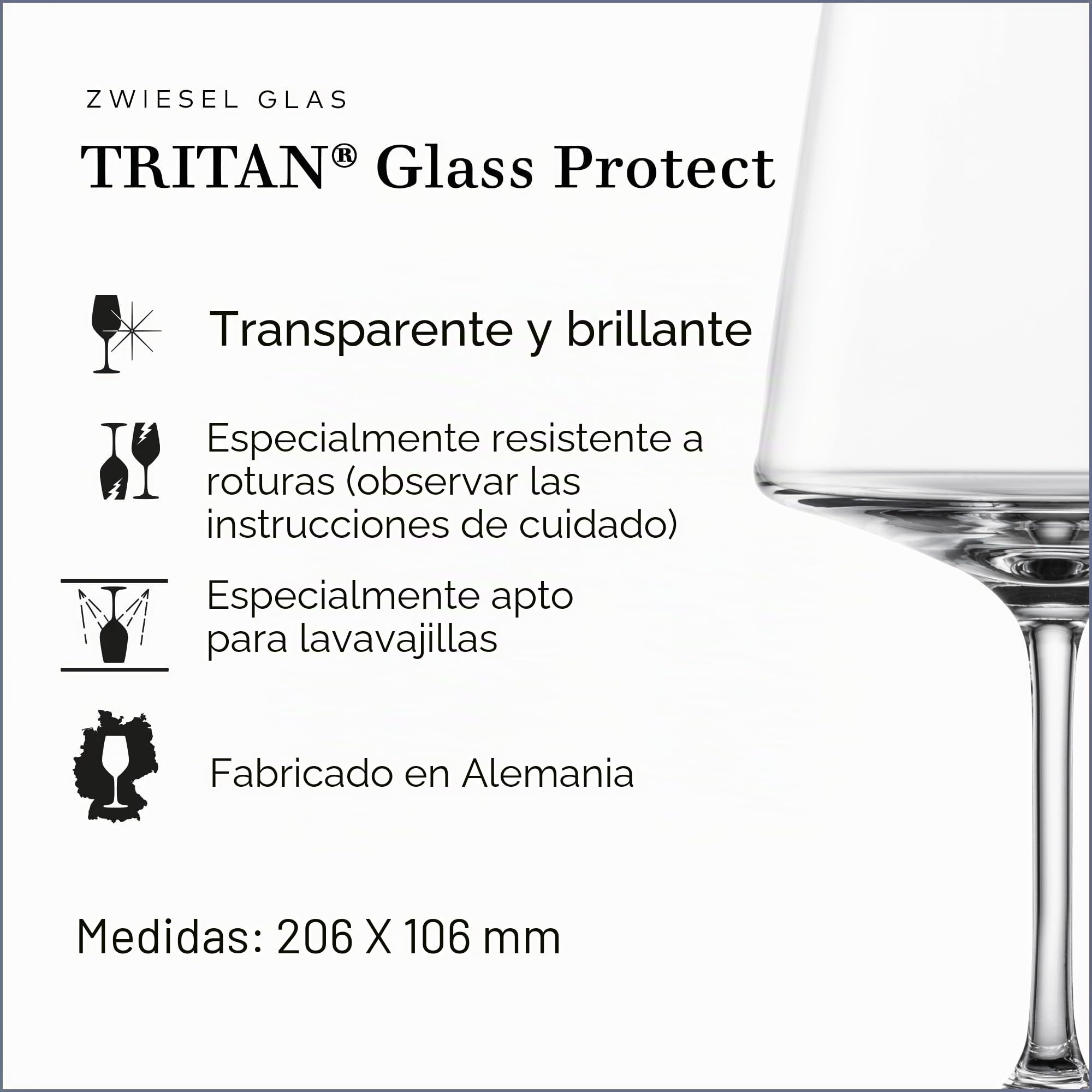 Zwiesel Glas Gin Tonic 123385 Echo - Juego de 4 vasos de cristal tritán para Gin Tonic, aptos para lavavajillas, fabricados en Alemania