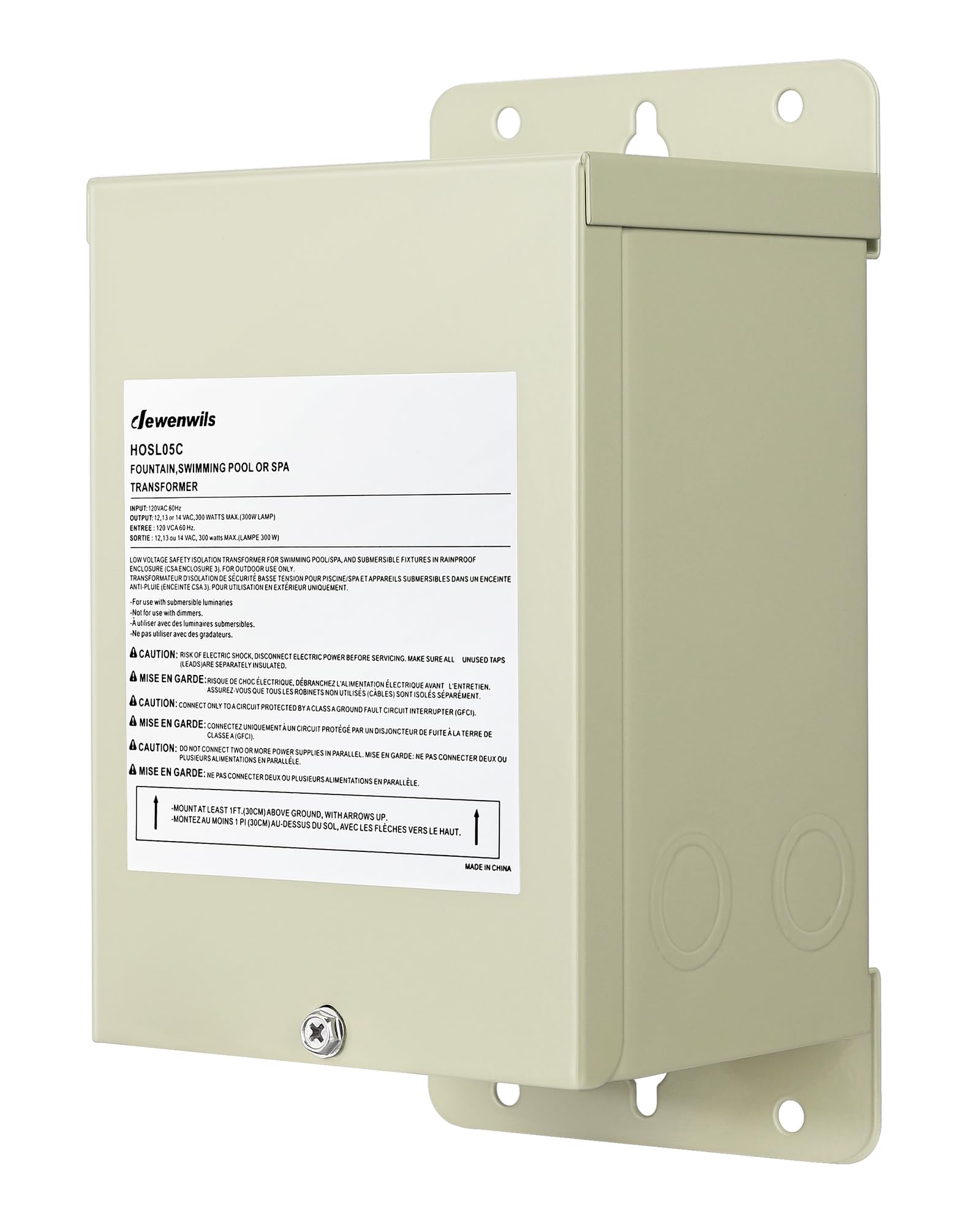 300W Low Voltage Pool Light Transformer, 120V AC to 12V/13V/14V AC, Multi-tap Safety Transformer for Pool Lighting, Spa, Underwater Fountain Lights, Outdoor Landscape Lights…