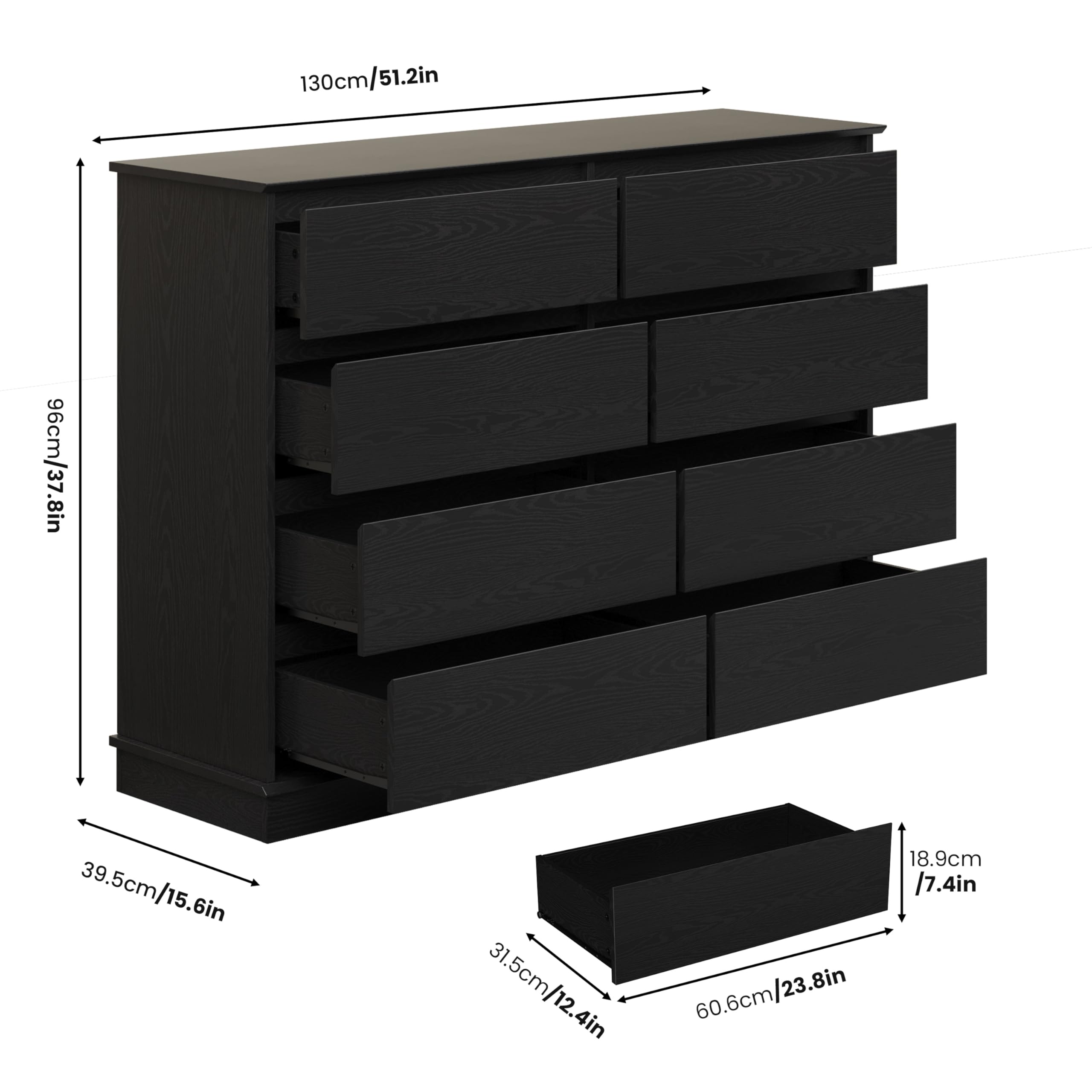 Amazon.com: GarveeHome Black 8 Drawer Dressers for Bedroom, Chest of Drawers with Deep Drawers, Large Double Dresser for Closet with Wide Top, Horizontal Wooden Dresser for Living Room, Hallway, Kids Room : Amazon.com: GarveeHome Black 8 Drawer Dressers for Bedroom, Chest of Drawers with Deep Drawers, Large Double Dresser for Closet with Wide Top, Horizontal Wooden Dresser for Living Room, Hallway, Kids Room :