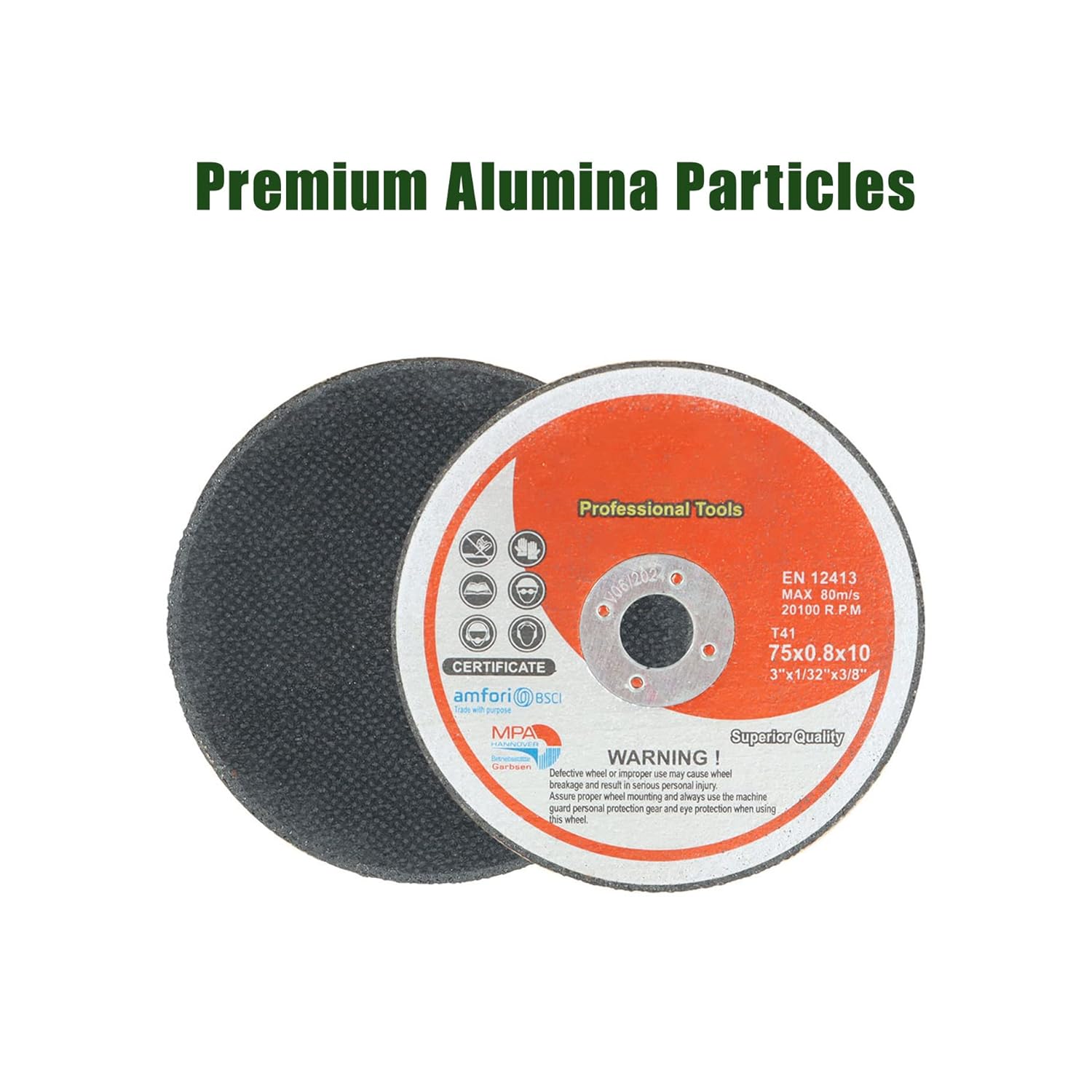 20Pcs Cut Off Wheels 3 x 1/32 x 3/8 Inch Fit for Cutting Steel and Ferrous Metals 20100RPM 80M/S