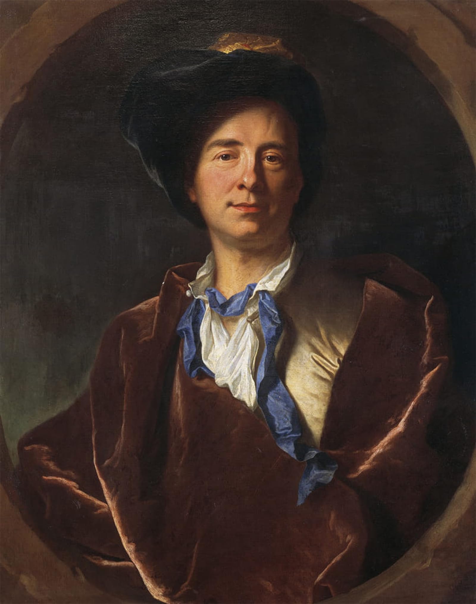 ARTXLXXBN Famous Print Painting Colorful Art Print Portrait of Bernard Le Bovier De Fontenelle by Hyacinthe Rigaud Canvas Art Decorations for Home Decor 60x90cm