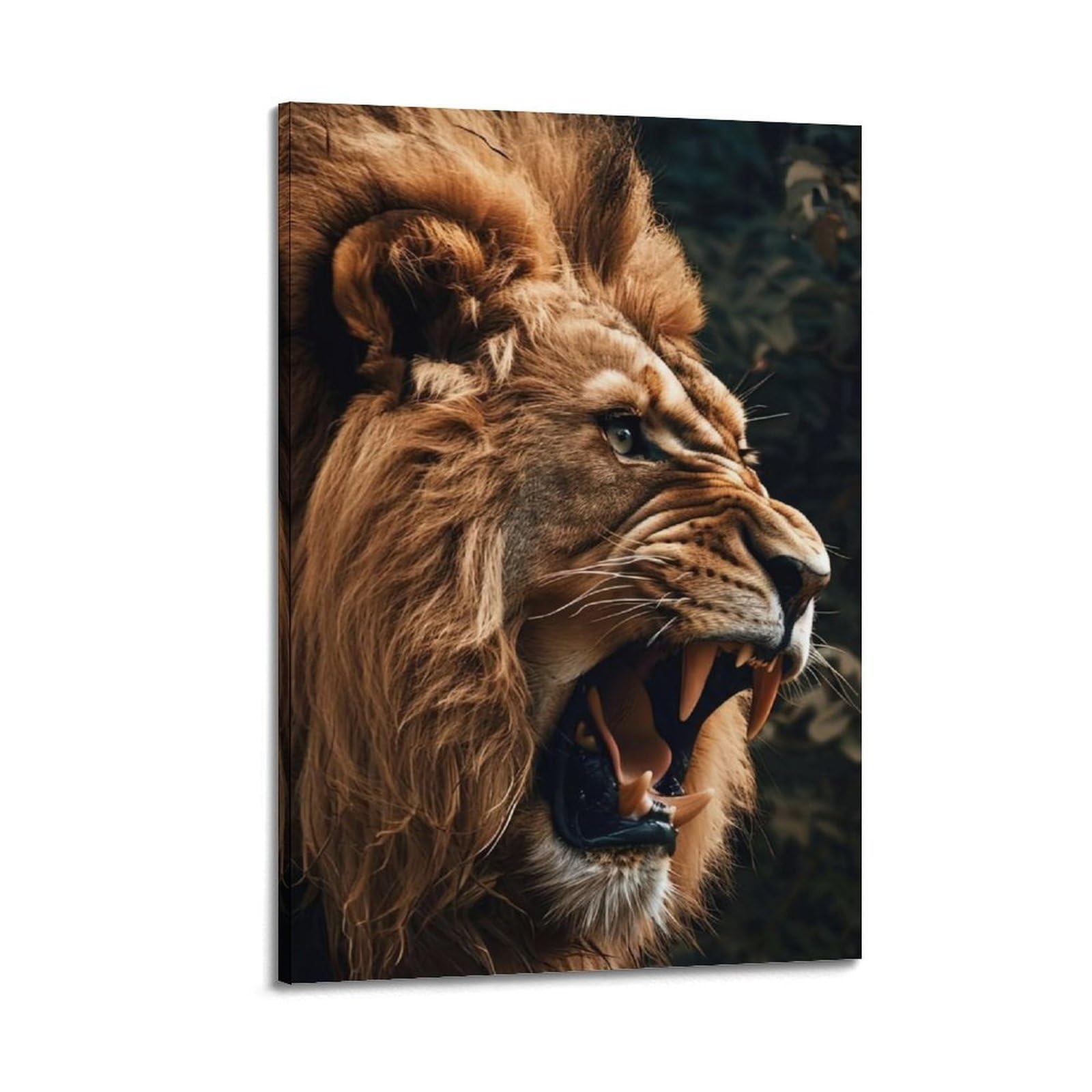 ZSZWHJ Animal Poster The Roaring Lion Poster Decorative Painting Canvas Wall Posters And Art Picture Print Modern Family Bedroom Decor Posters 20x30inch(50x75cm)