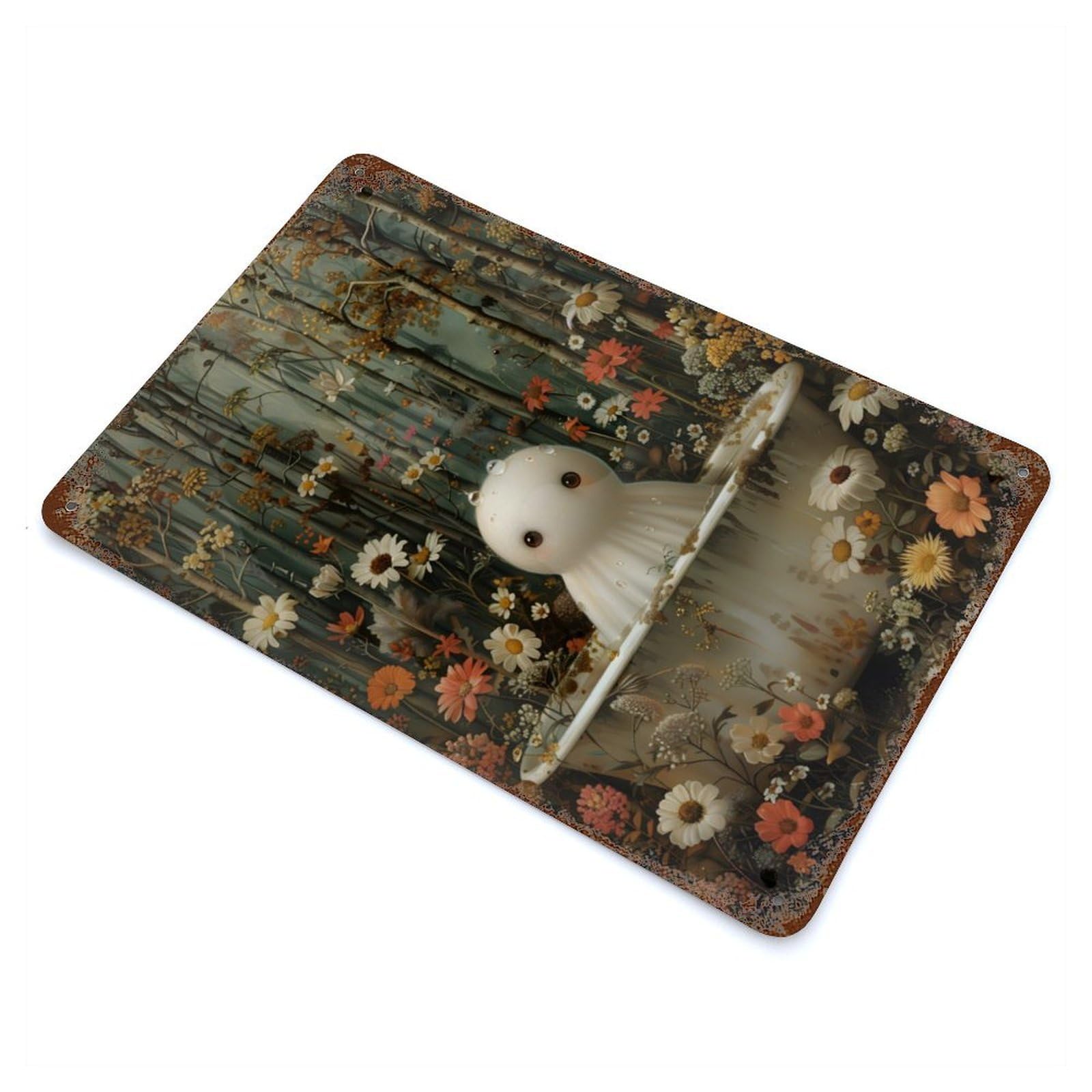 Ghostly Bath in The Woods Decorative Tin Sign 11.8"x7.9", Rustic Home Decor for Garage, Pub Or Kitchen