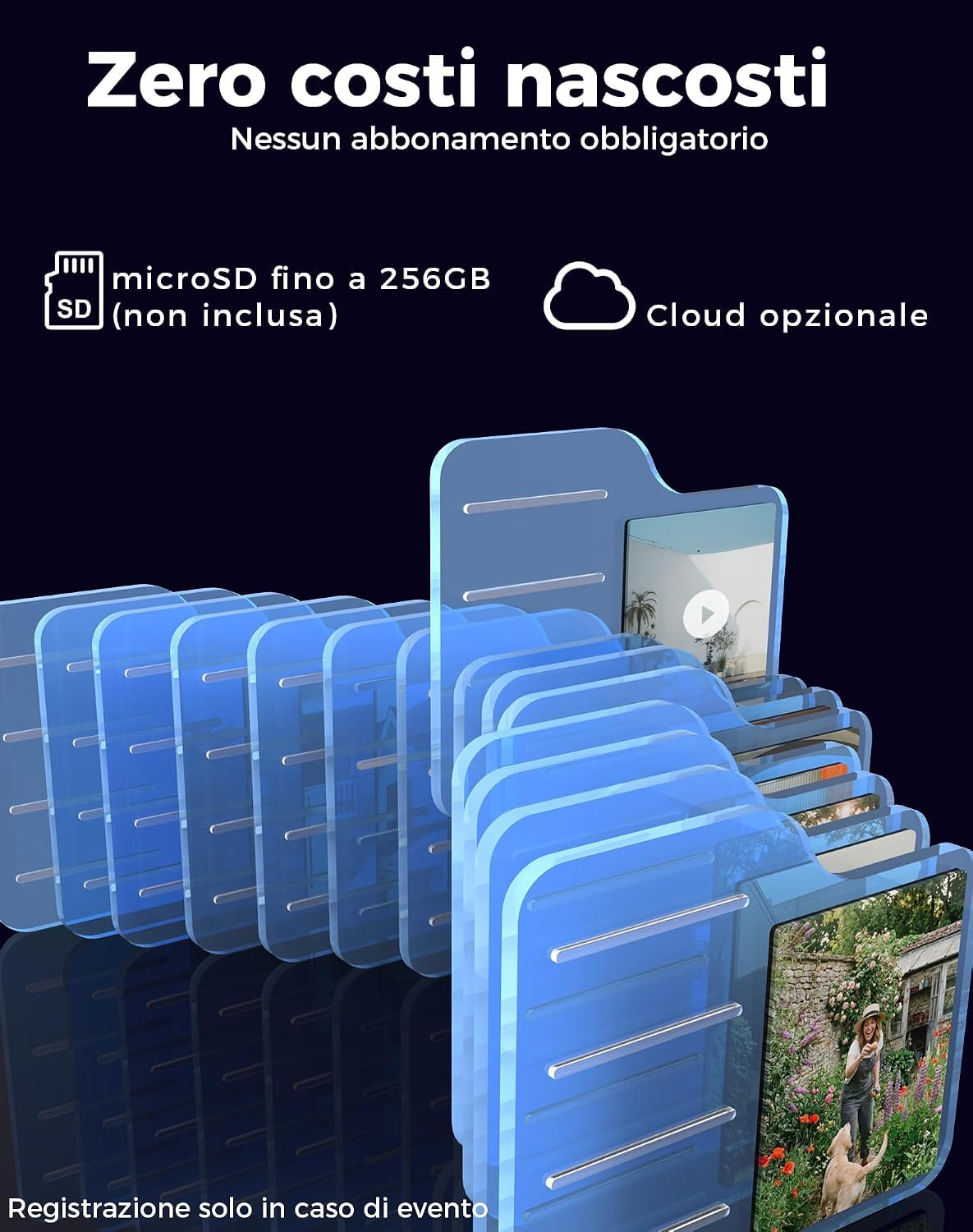 VIRTAVO 2K Telecamera WiFi Esterno Senza Fili, Starlight Lente, Videocamera Sorveglianza con 3W Pannello Solare, Visione Notturna a Colori, Rilevamento PIR, Audio Bidirezionale, SD/Cloud, SF1