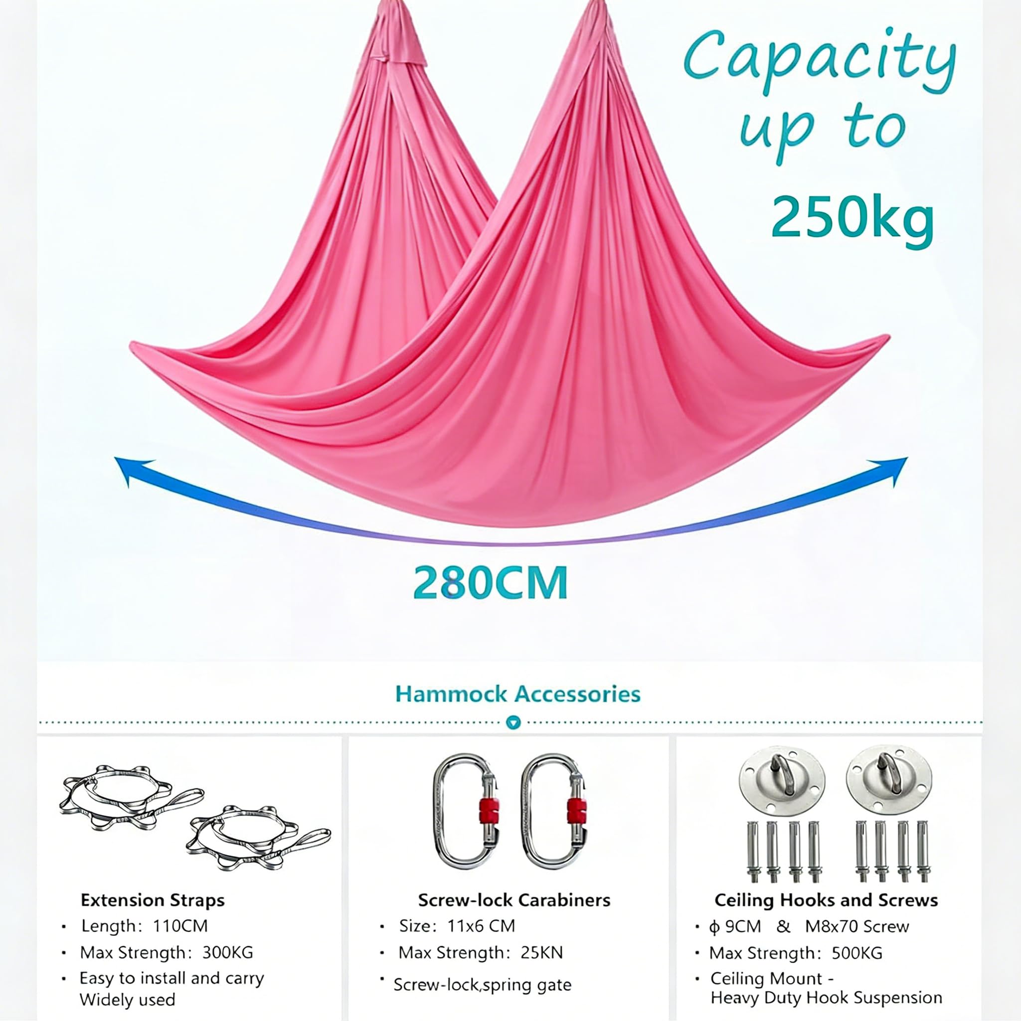 SNZ Aerial Hamac de yoga – Balançoire suspendue multifonction pour intérieur et extérieur, capacité de charge de 250 kg, balançoire nid pour sensoriel, yoga, exercices anti-gravité, détente et jeu