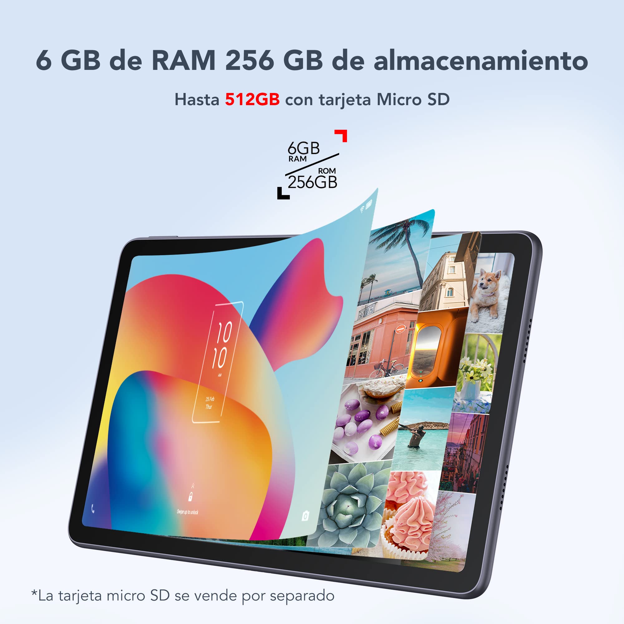 TCL TABMAX 10.4, Tablet Android 11 Full HD 2K de 10,36 Pulgadas con 6 GB + 256 GB Ampliable a 512 GB, 8000 mAh, cámara 8 MP + 13 MP, Wi-Fi, Snapdragon 665 (con Funda