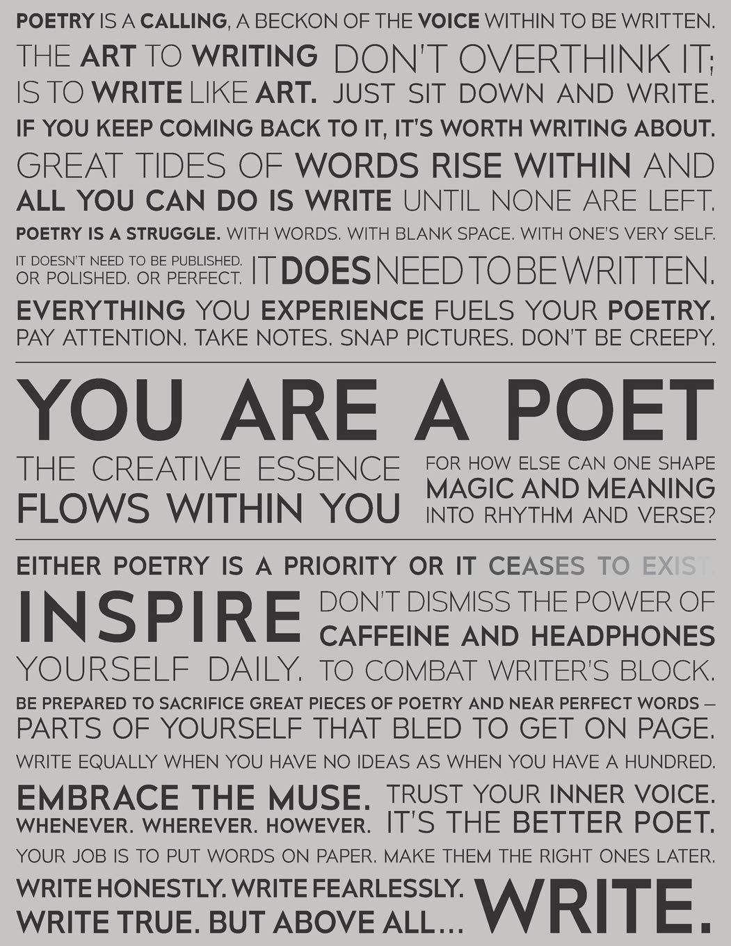 Poet Motivational Notebook | Poetry Prompts to Cure Writer’s Block | The Poetry Manifesto — Blank Lined Notebook: Poetry Inspirational Journal for Poets, Writers & Authors