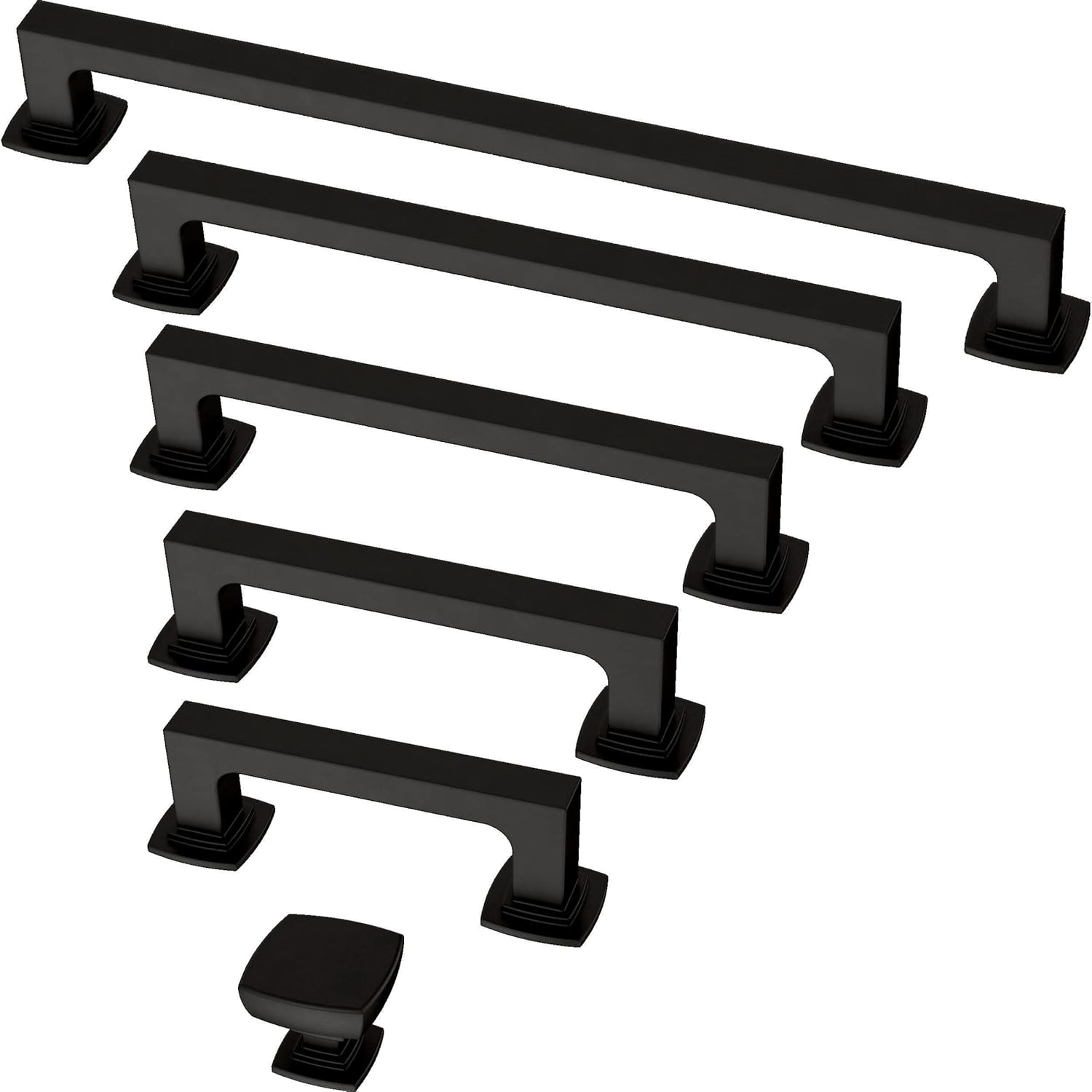 Franklin Brass P29542K-FB-B Parow Cabinet Knob 1-1/8 in. (29 mm), Matte Black, 5-Pack