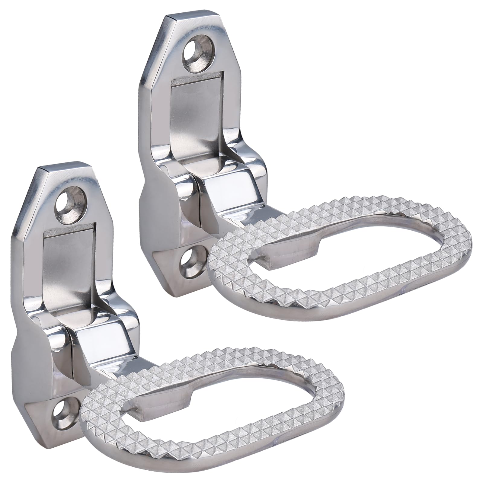 NovelBee 2pcs Stainless Steel Folding Safety Steps for Boat Trailer Truck