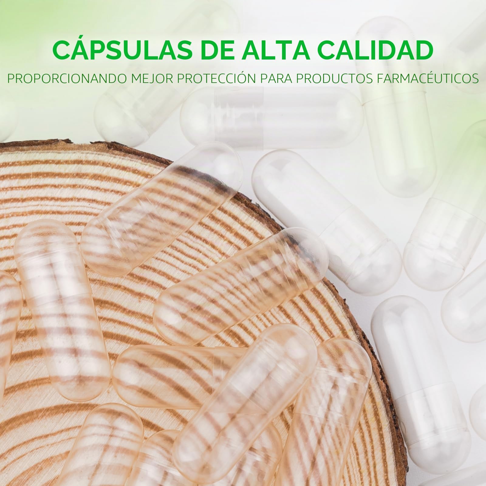 AngtaiJN Cápsulas veganas vacías Tamaño 00-Cápsulas vacías transparentes para rellenar con 2 microcucharas, cápsulas vacías de bricolaje 00, 5000 piezas
