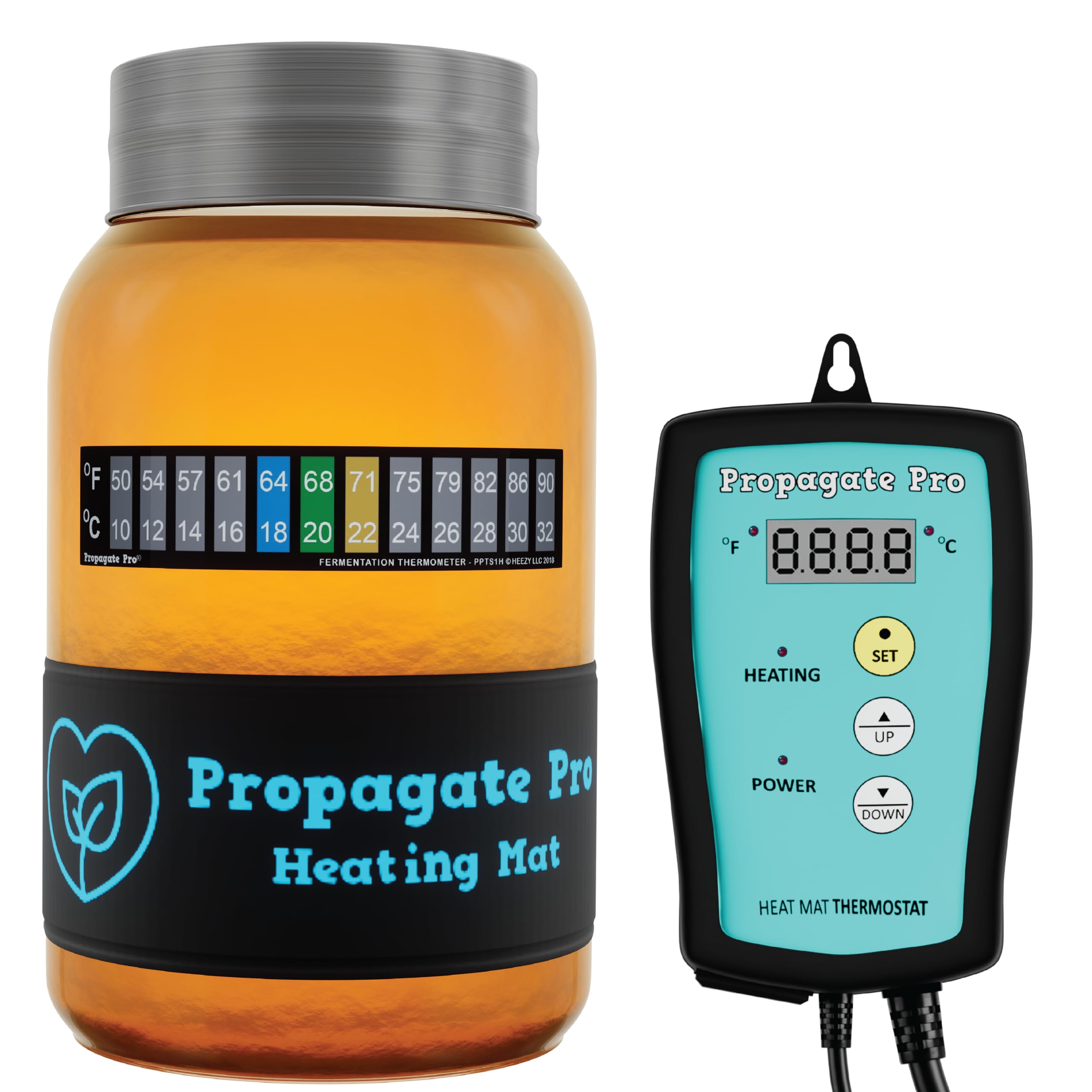 Ceinture chauffante Kombucha Propagate Pro avec thermomètre pour réussir votre brassage