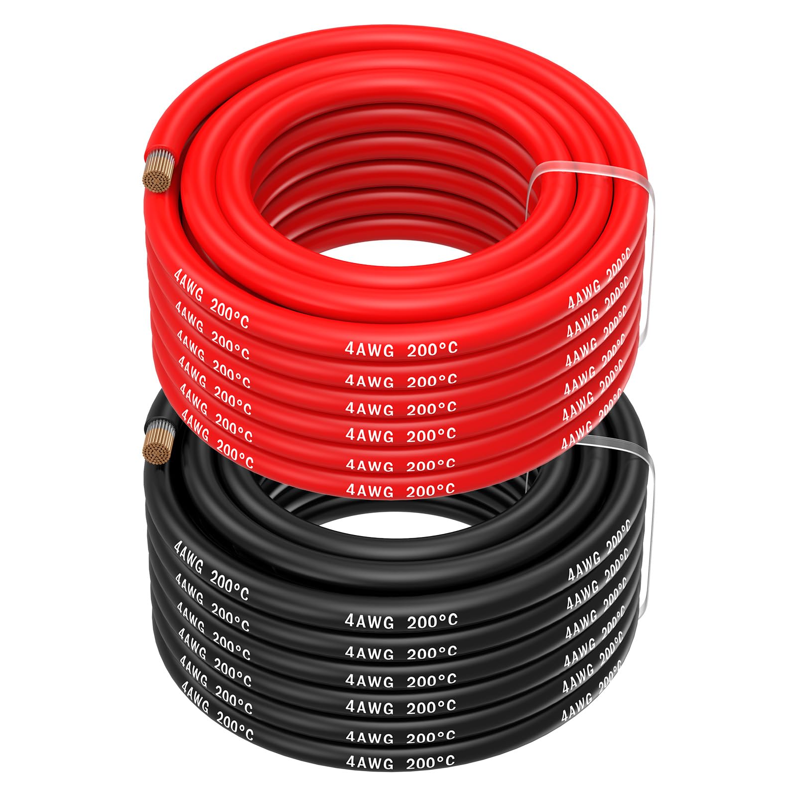 MMOBIEL 4 AWG Cable Eléctrico de Silicona - 4 Gauge (21,15mm²) Cable de Cobre Estañado - 2 Hilos Separados Rojo y Negro Cada Uno 2,5 m / 8,2 ft para Frigoríficos, Batería Coche, Batería Soldadura
