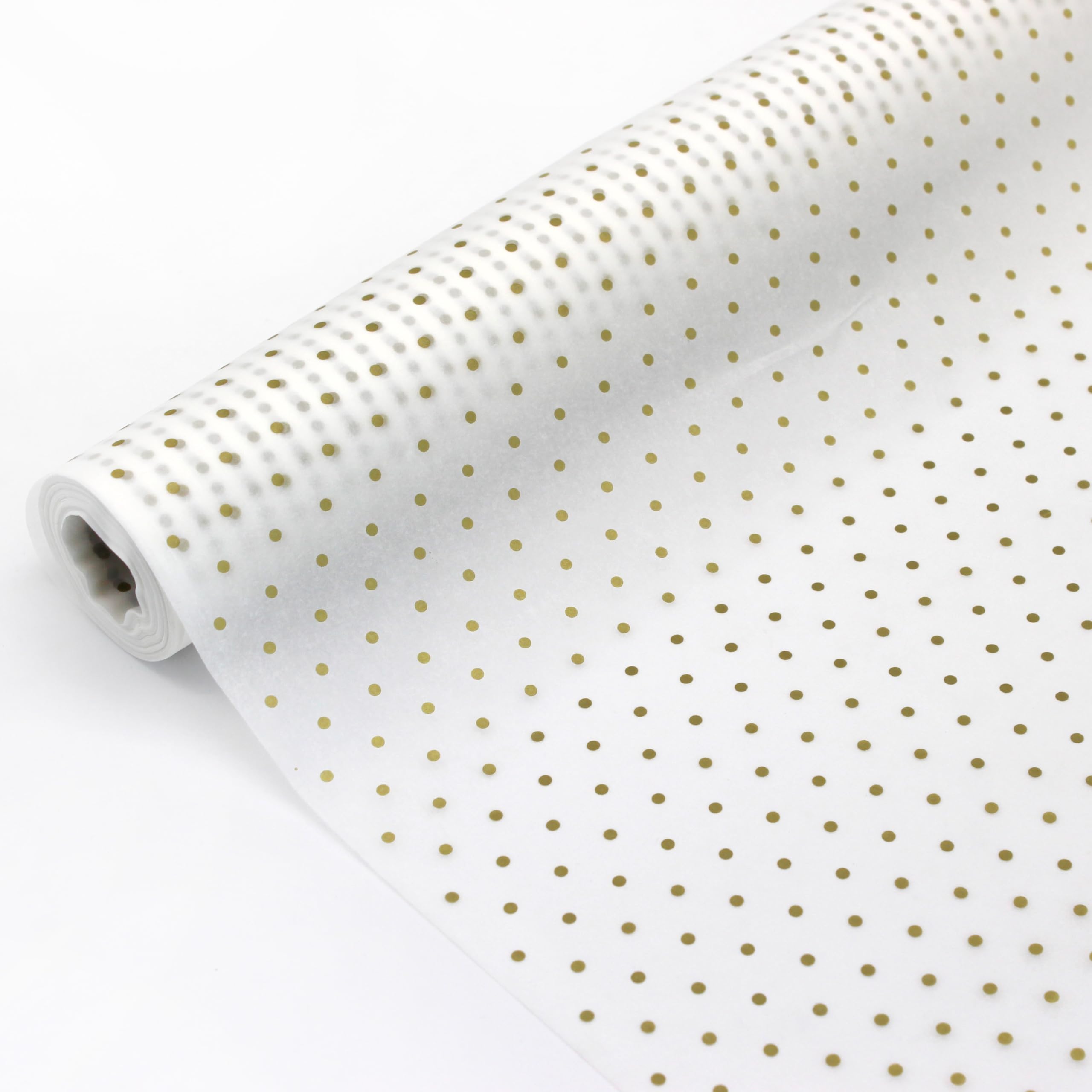 Papel de seda en rollo. Bobina de topo oro 60CM x 50M. Ideal para: Envolver, regalos, packaging de productos y embalaje. (Oro)