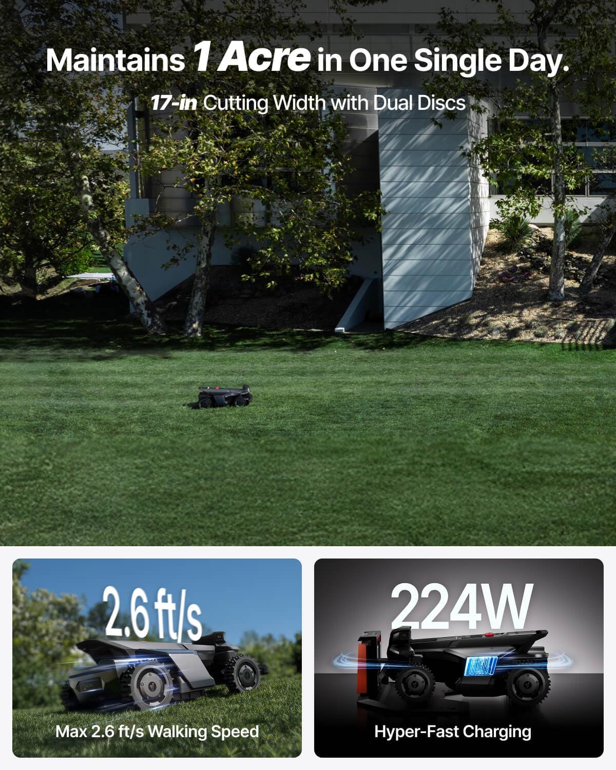 Segway Navimow X450 Robot tondeuse sans fil avec Garage X — vue 3