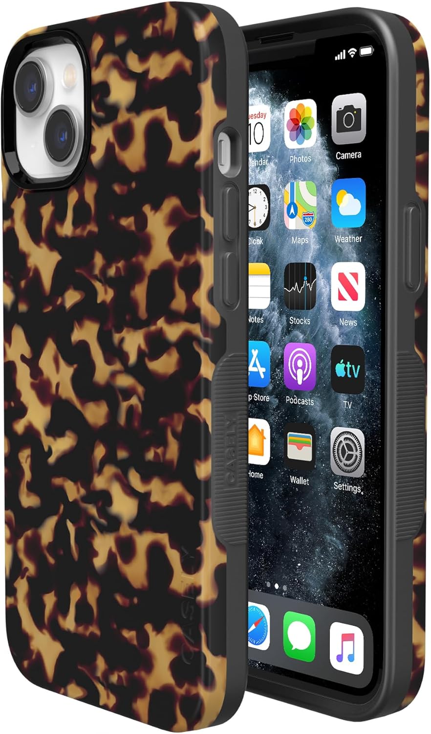 Casely iPhone 14 Plus Case | Shell Shocked | Tortoise Print | Bold Protective Design | Compatible with MagSafe