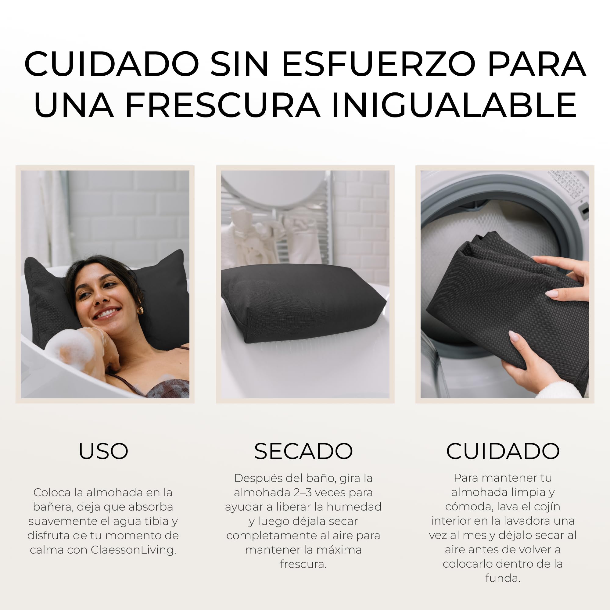 Almohada bañera Adulto - Gruesa y cómoda, para Soporte de Cabeza, Cuello y Espalda - Cojin bañera Lavable y de Secado rápido, baño Relajante en casa - Gris Oscuro