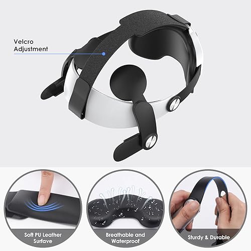 Miniatura 4 de YOGES Head Strap Compatible with Quest 2, Super Soft Foam and Skin-Friendly PU Surface, Lightweight and Adjustable Accessories for Adults and Child