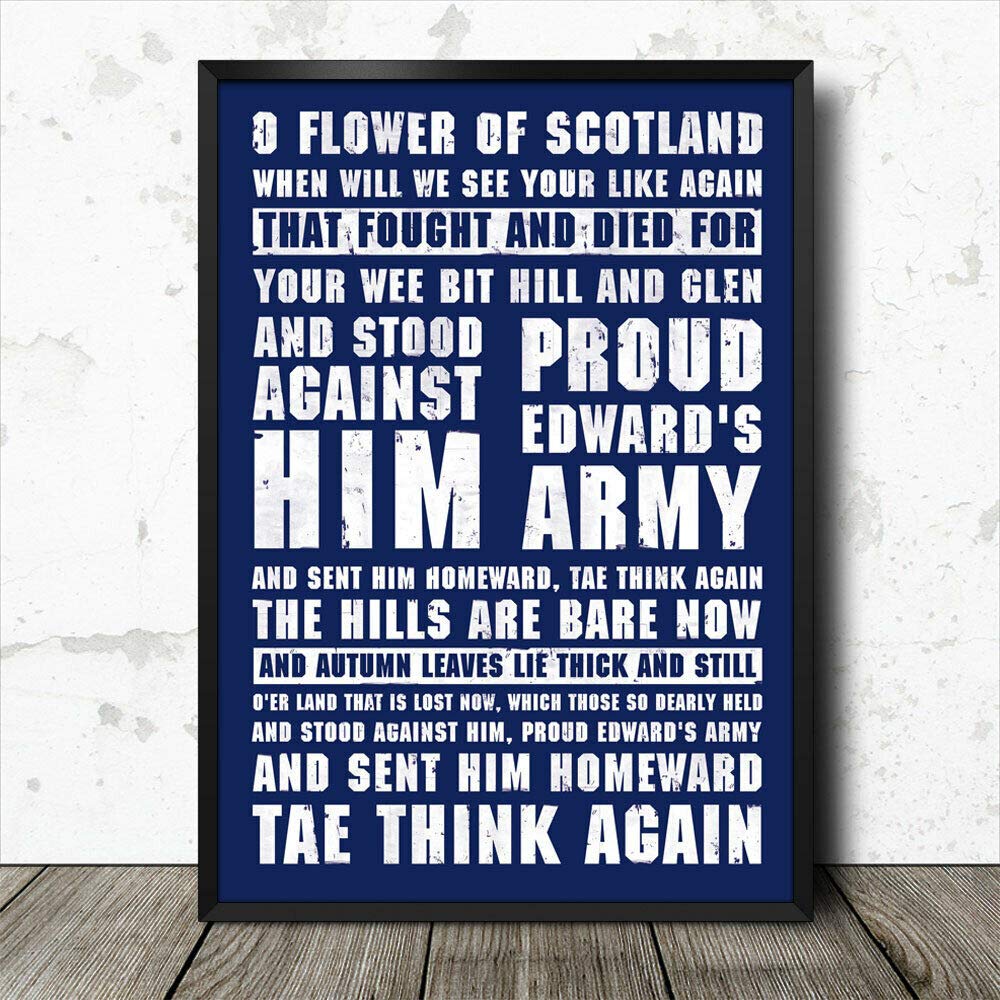 Epochsign Poster Sign#522 Scotland Rugby Song Lyrics Poster Anthem Retro Style Wall Decor Poster Metal Sign 8X12 Inch