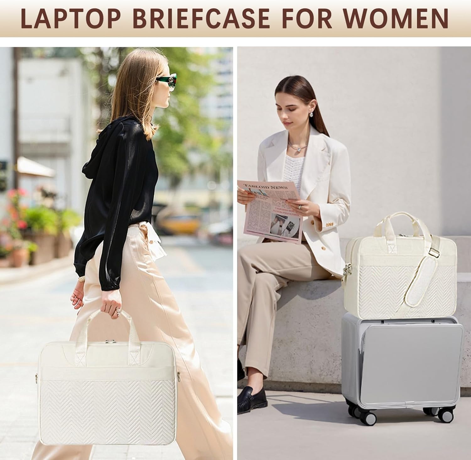 Bosidu Laptop Briefcase for Women 15.6 Inch Waterproof Laptop Work Bag with Clutch Purse Computer Messenger Bag for Women