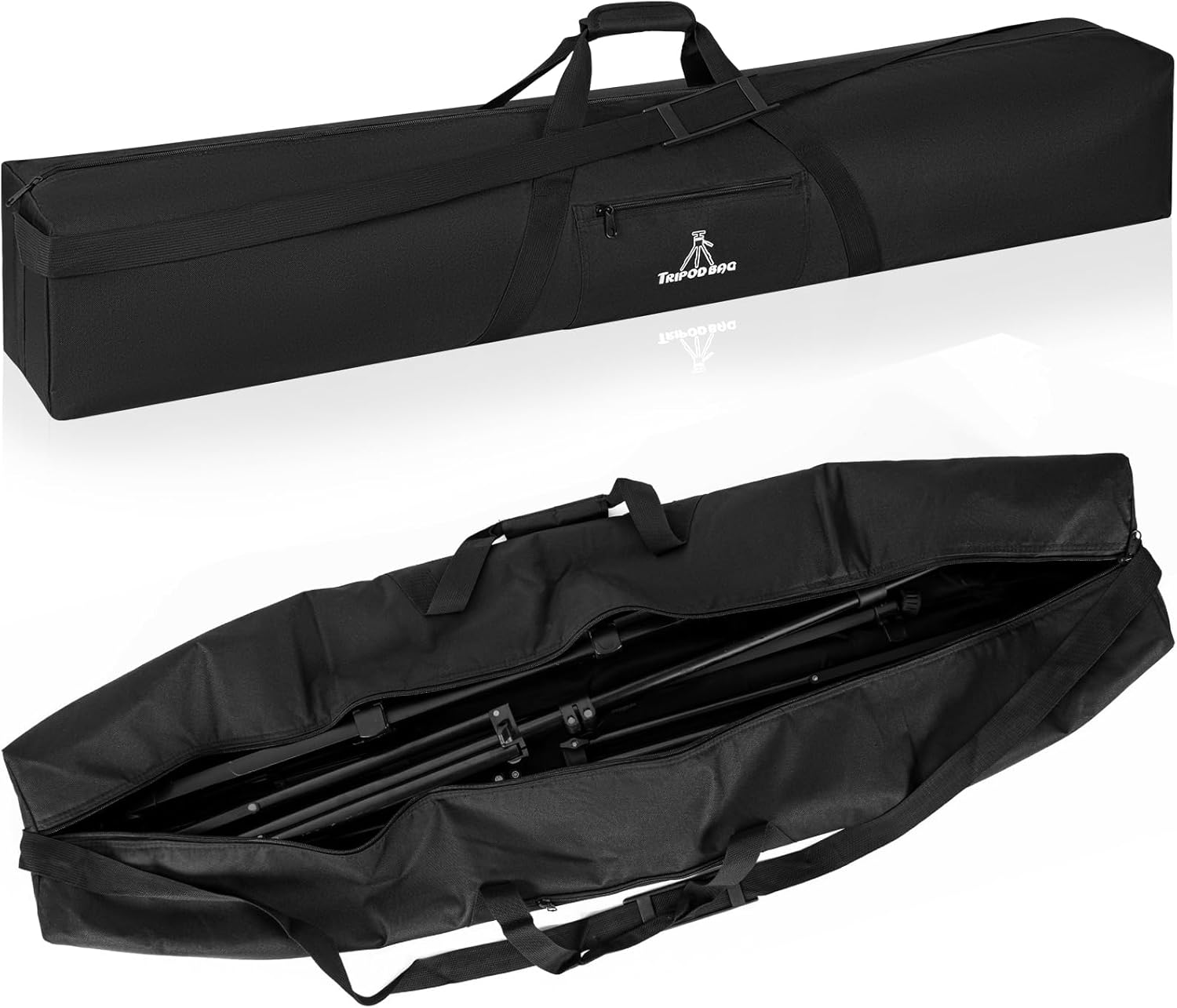 Photo 1 of  Tripod Carrying Case, 50x8x8in Heavy Duty Tripod Bag with Shoulder Straps and Handles, Multifunctional Monopod Case for Music Stand, Lights, Speakers, Cameras, Booms, Microphone Stands 