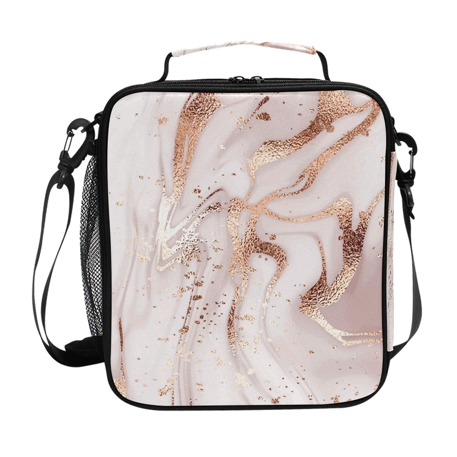 YTORA Boîte à Déjeuner Réutilisable En Marbre Rose Doré Pour